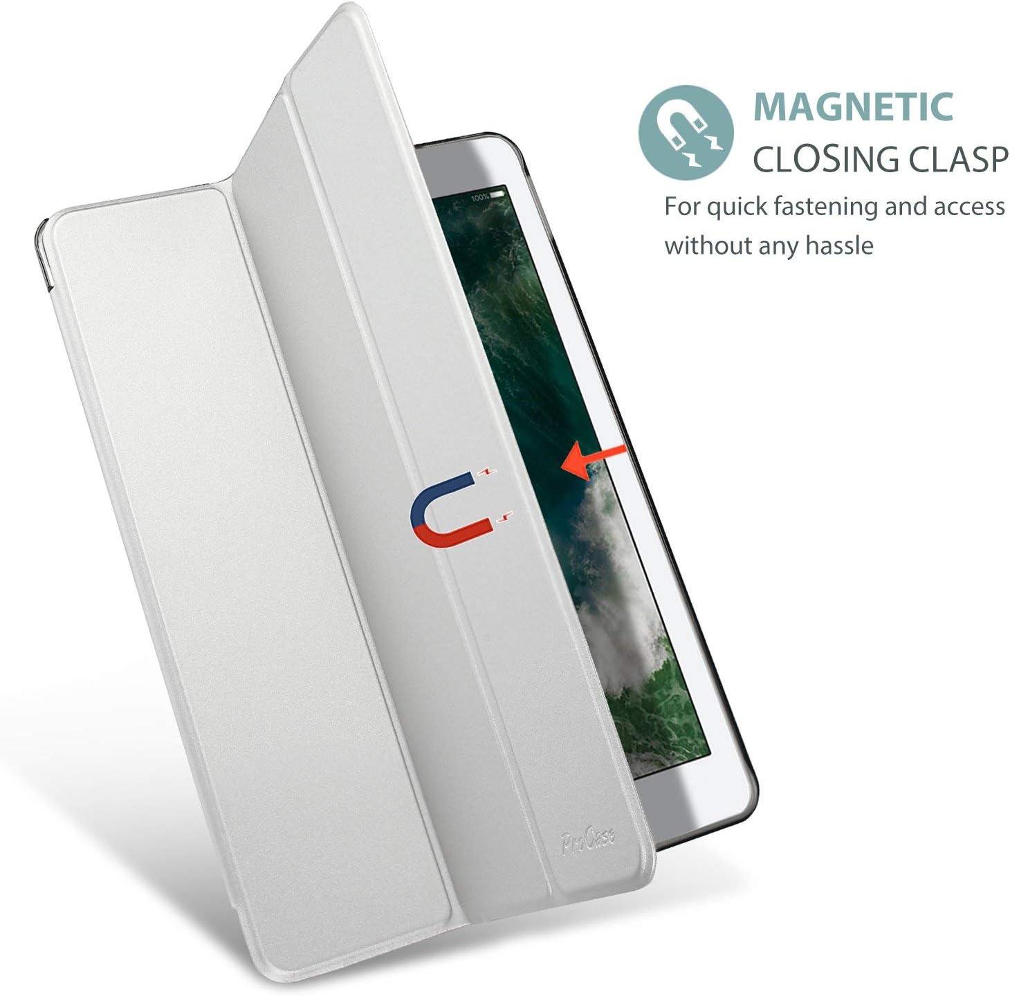 image:imageProCase Smart Case for iPad 97 Inch iPad 6th5th Generation 2018 2017Model A1893 A1954 A1822 A1823 Ultra Slim Lightweight Stand Cover with Translucent Frosted Back BlackSilver