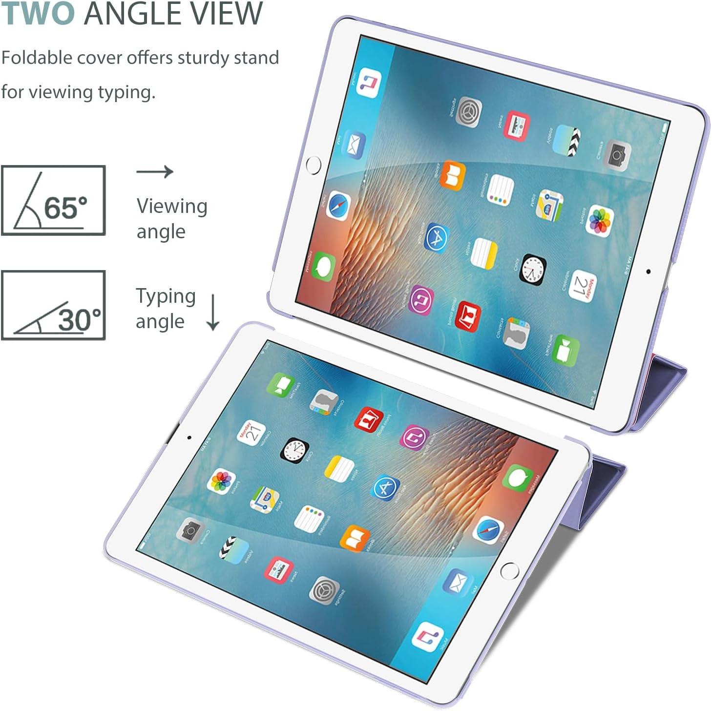 image:imageProCase Smart Case for iPad 97 Inch iPad 6th5th Generation 2018 2017Model A1893 A1954 A1822 A1823 Ultra Slim Lightweight Stand Cover with Translucent Frosted Back BlackLightpurple
