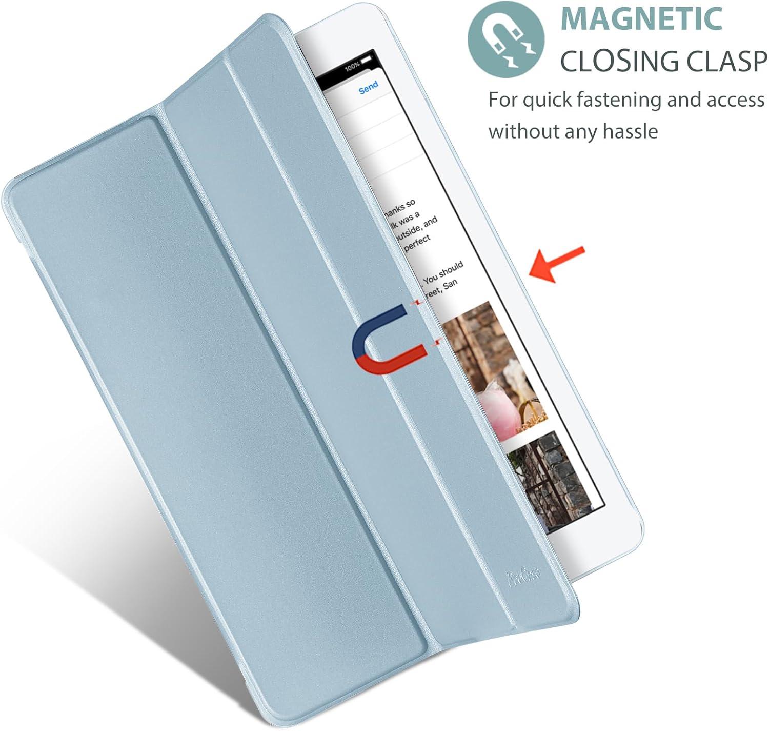 image:imageProCase Smart Case for iPad 97 Inch iPad 6th5th Generation 2018 2017Model A1893 A1954 A1822 A1823 Ultra Slim Lightweight Stand Cover with Translucent Frosted Back BlackSkyblue