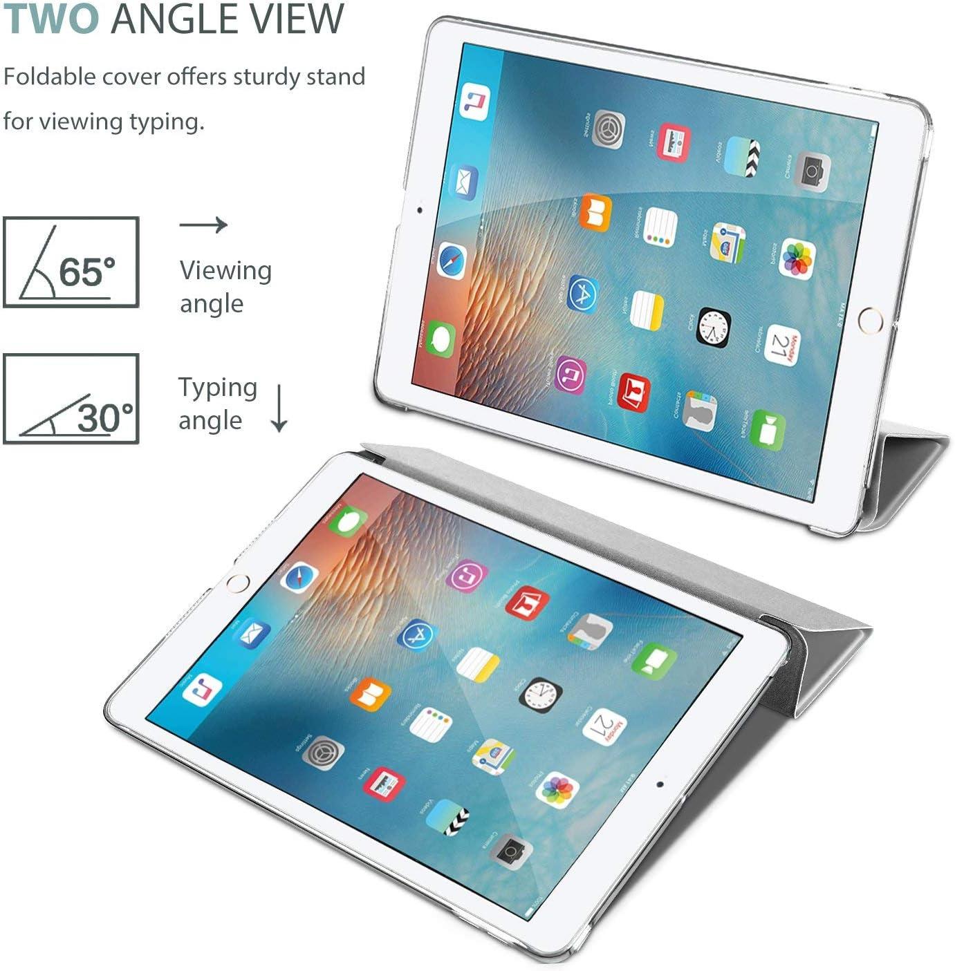 image:imageProCase Smart Case for iPad 97 Inch iPad 6th5th Generation 2018 2017Model A1893 A1954 A1822 A1823 Ultra Slim Lightweight Stand Cover with Translucent Frosted Back BlackSilver