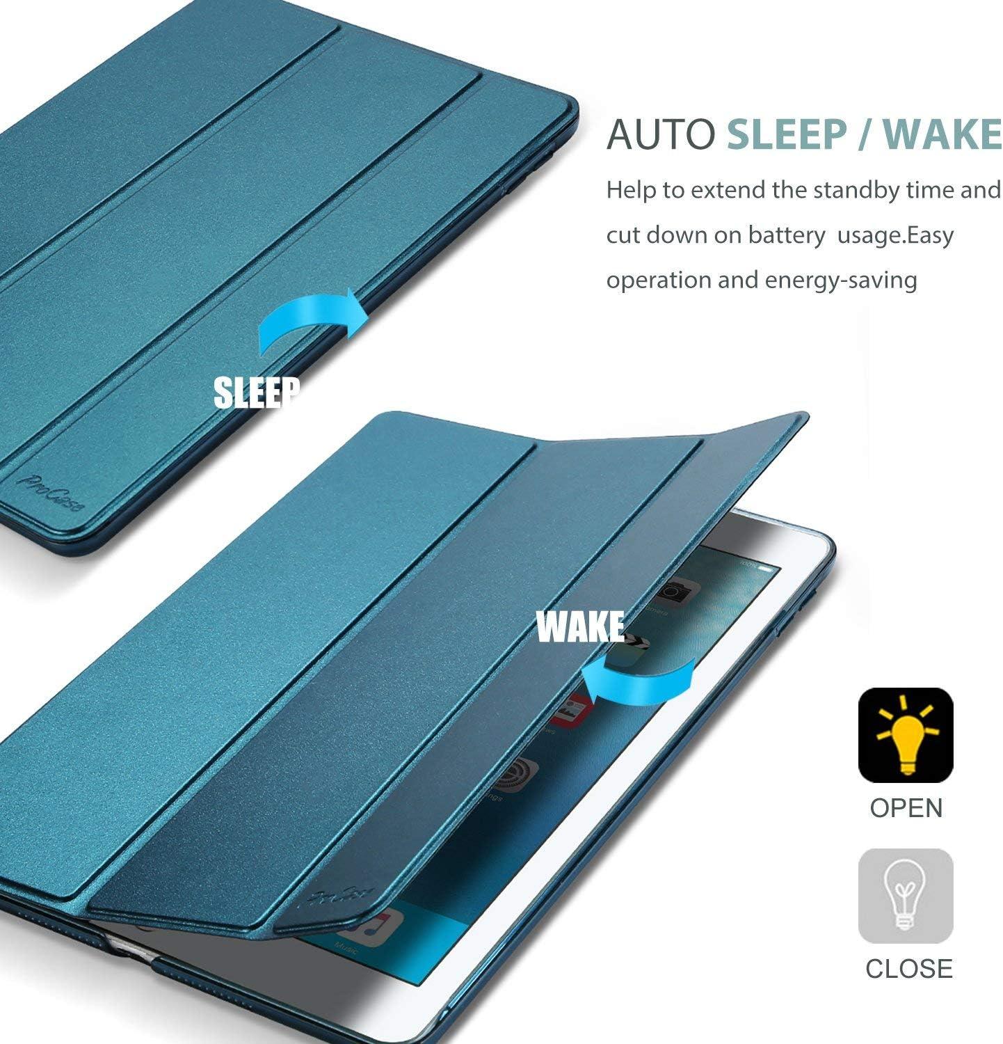 image:imageProCase Smart Case for iPad 97 Inch iPad 6th5th Generation 2018 2017Model A1893 A1954 A1822 A1823 Ultra Slim Lightweight Stand Cover with Translucent Frosted Back BlackTeal