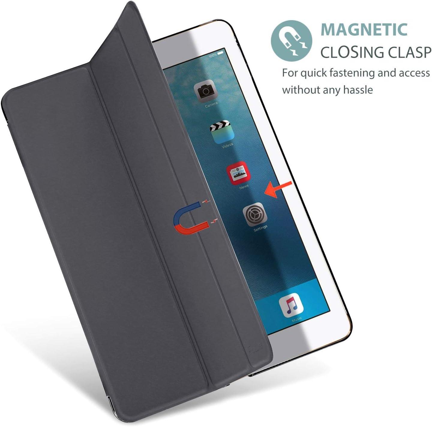 image:imageProCase Smart Case for iPad 97 Inch iPad 6th5th Generation 2018 2017Model A1893 A1954 A1822 A1823 Ultra Slim Lightweight Stand Cover with Translucent Frosted Back BlackGrey