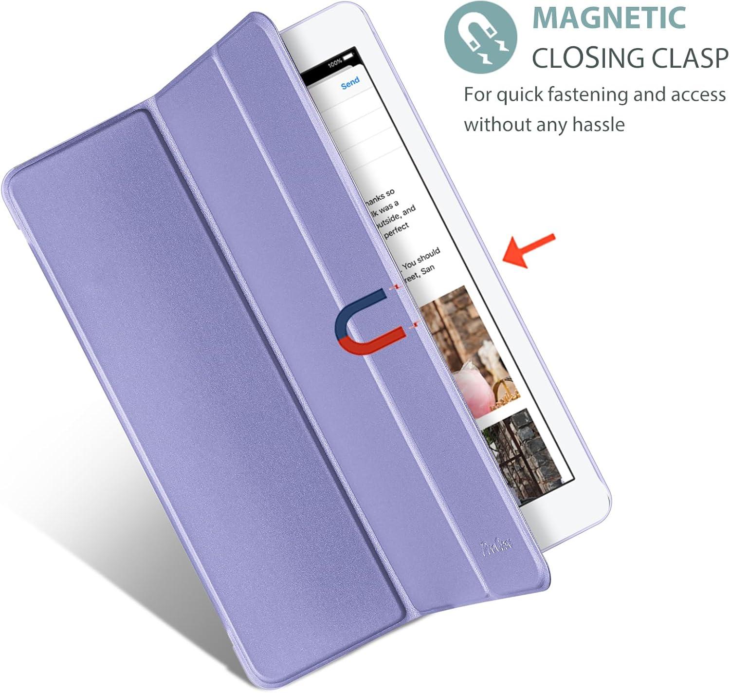 image:imageProCase Smart Case for iPad 97 Inch iPad 6th5th Generation 2018 2017Model A1893 A1954 A1822 A1823 Ultra Slim Lightweight Stand Cover with Translucent Frosted Back BlackLightpurple