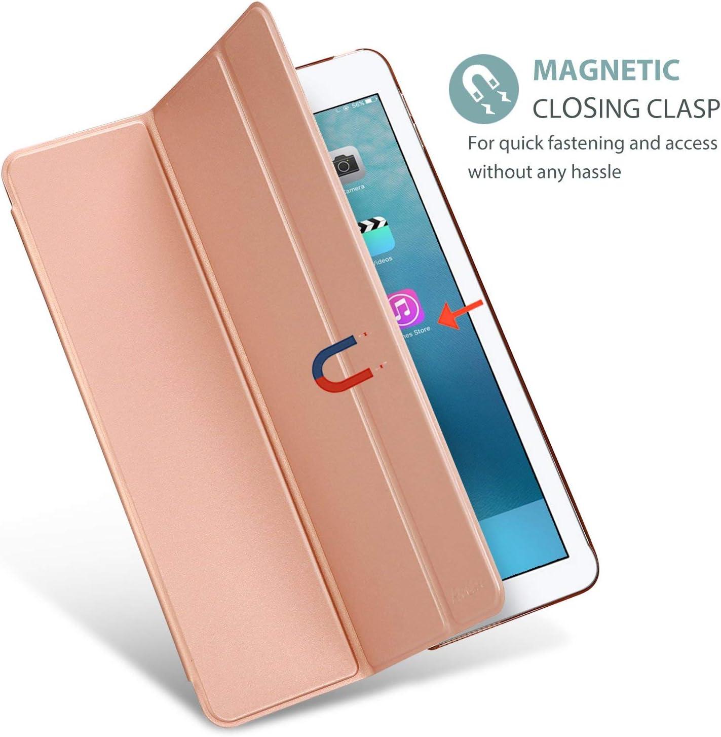 image:imageProCase Smart Case for iPad 97 Inch iPad 6th5th Generation 2018 2017Model A1893 A1954 A1822 A1823 Ultra Slim Lightweight Stand Cover with Translucent Frosted Back BlackRoseGold