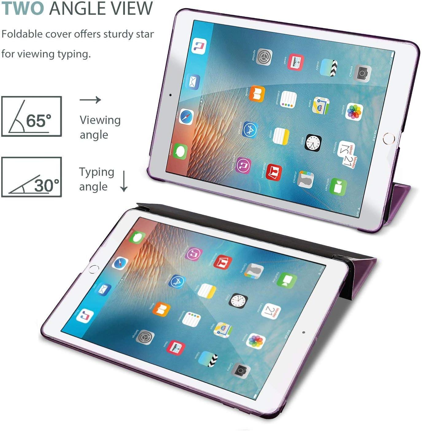 image:imageProCase Smart Case for iPad 97 Inch iPad 6th5th Generation 2018 2017Model A1893 A1954 A1822 A1823 Ultra Slim Lightweight Stand Cover with Translucent Frosted Back BlackPurple
