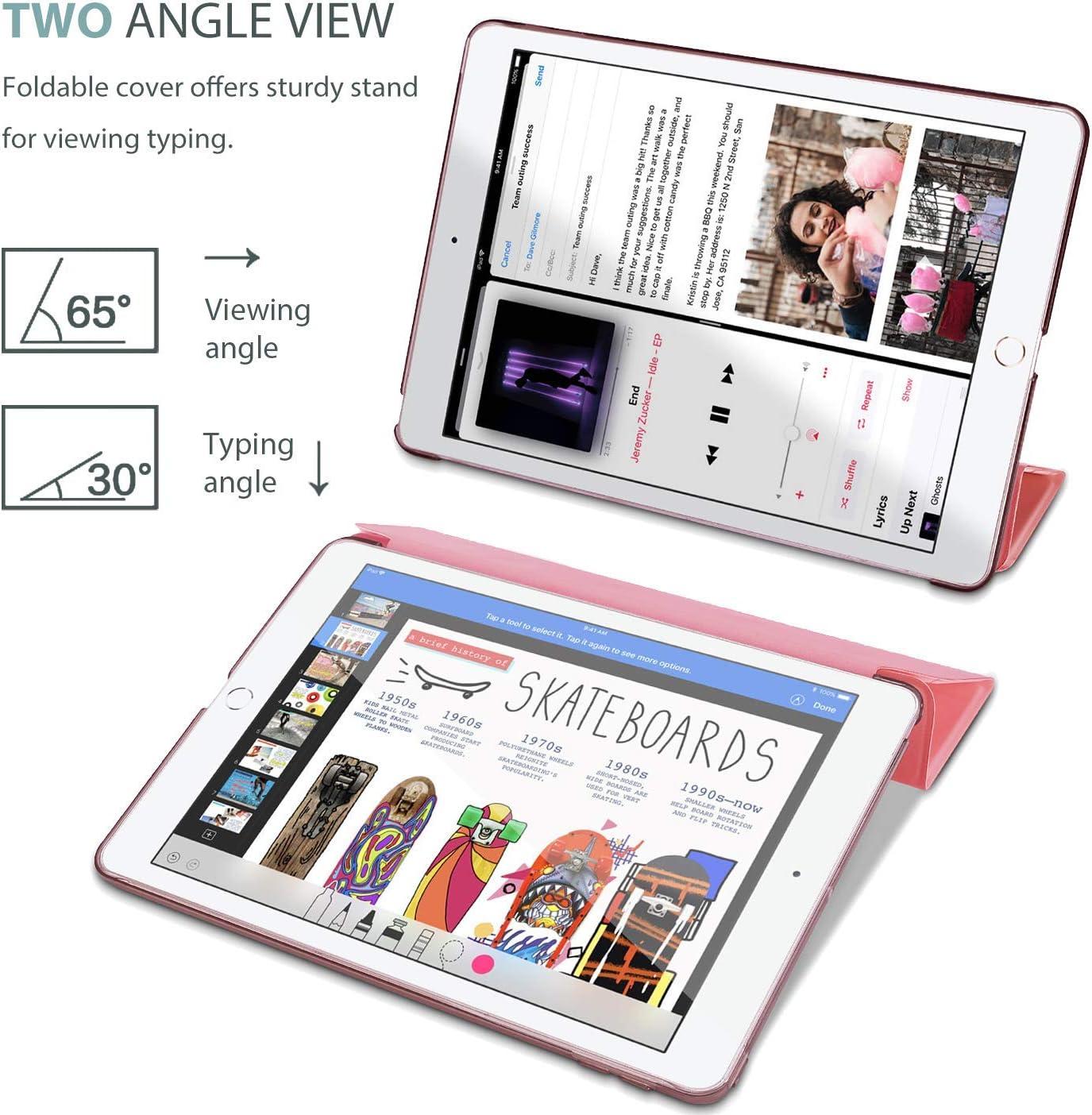 image:imageProCase Smart Case for iPad 97 Inch iPad 6th5th Generation 2018 2017Model A1893 A1954 A1822 A1823 Ultra Slim Lightweight Stand Cover with Translucent Frosted Back BlackPink