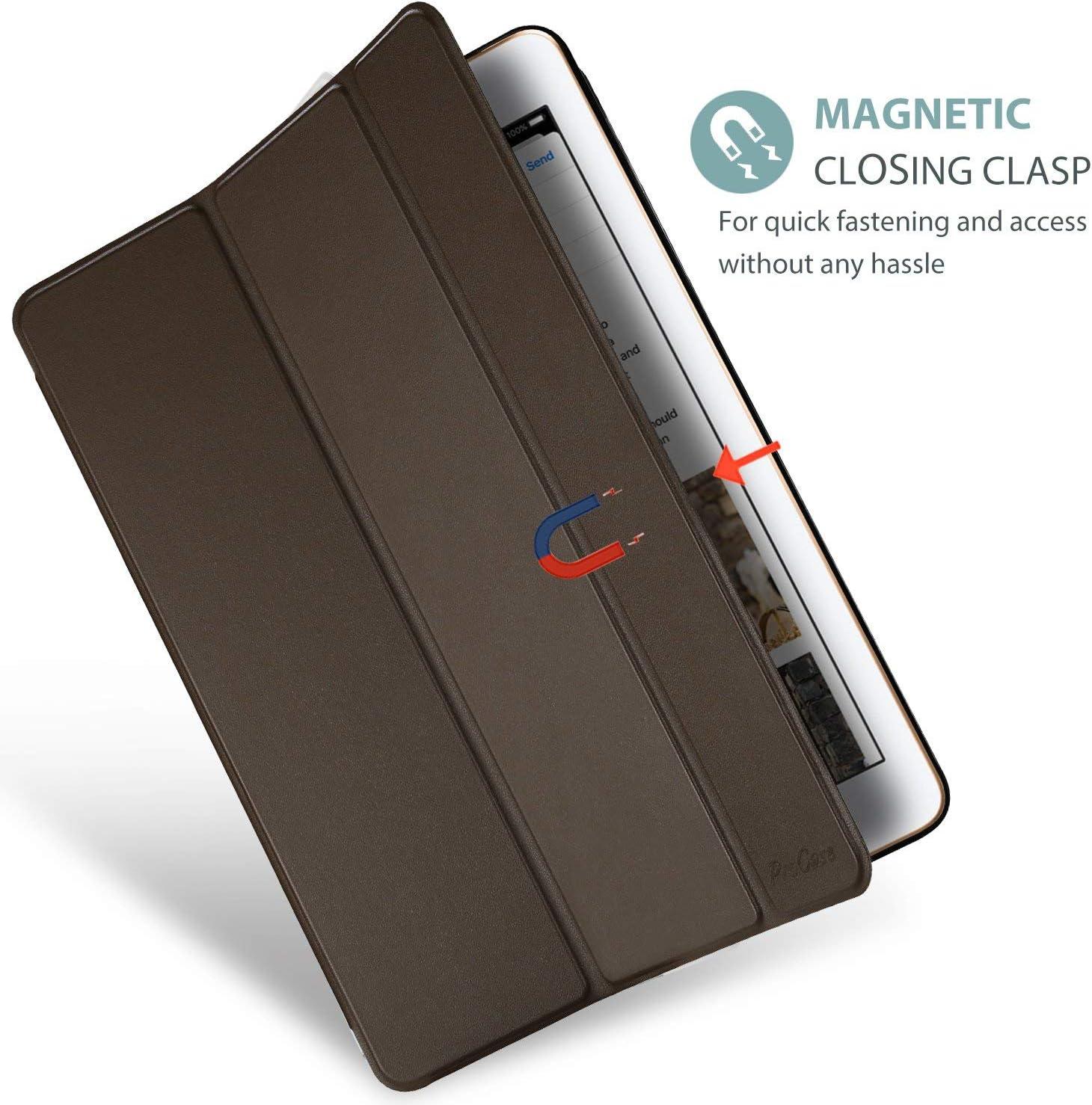 image:imageProCase Smart Case for iPad 97 Inch iPad 6th5th Generation 2018 2017Model A1893 A1954 A1822 A1823 Ultra Slim Lightweight Stand Cover with Translucent Frosted Back BlackBrown