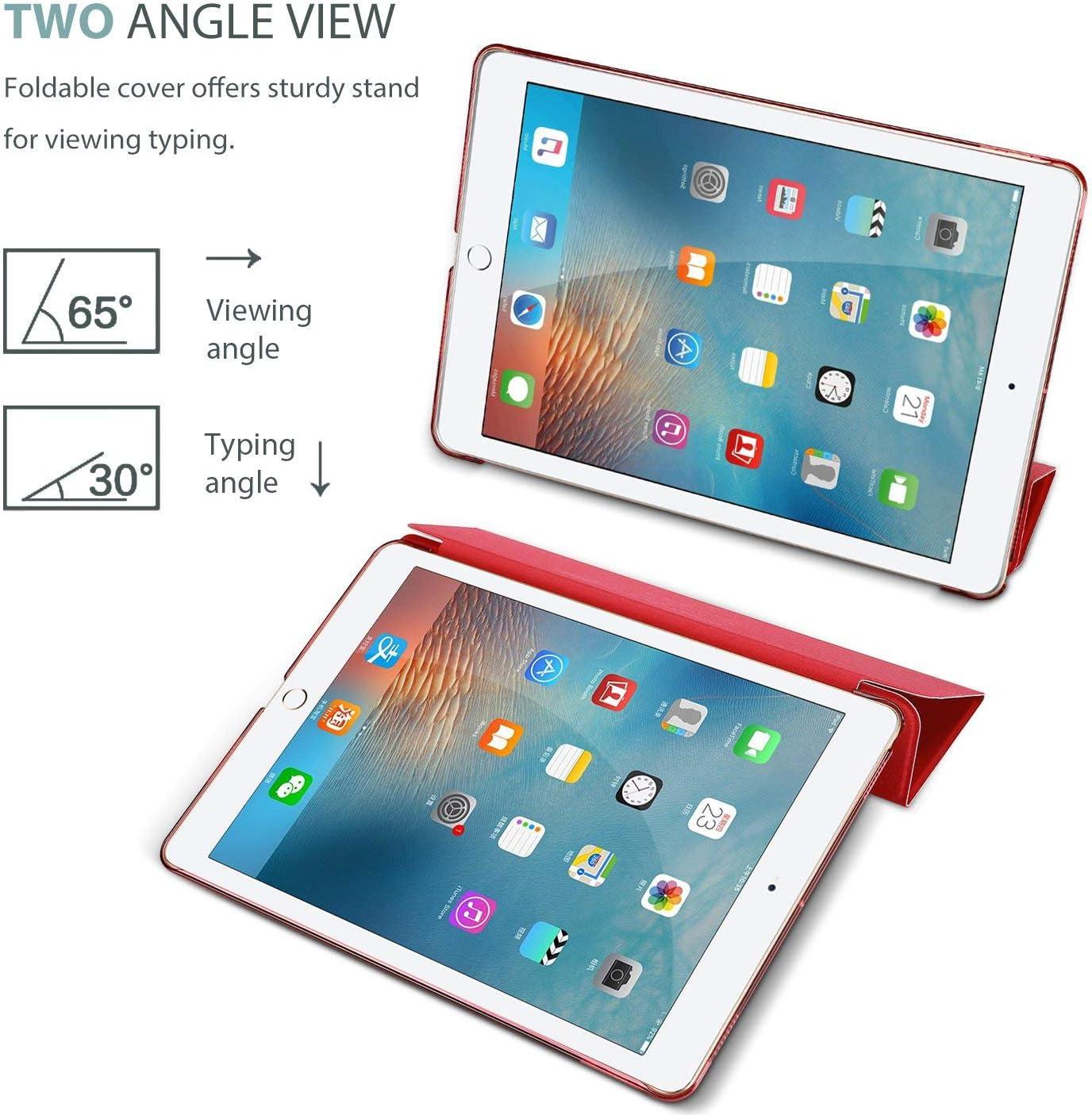 image:imageProCase Smart Case for iPad 97 Inch iPad 6th5th Generation 2018 2017Model A1893 A1954 A1822 A1823 Ultra Slim Lightweight Stand Cover with Translucent Frosted Back BlackRed