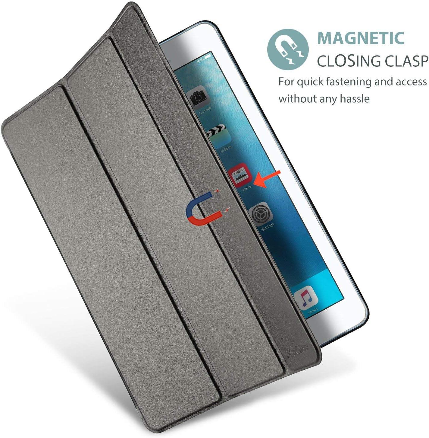 image:imageProCase Smart Case for iPad 97 Inch iPad 6th5th Generation 2018 2017Model A1893 A1954 A1822 A1823 Ultra Slim Lightweight Stand Cover with Translucent Frosted Back BlackMetallic