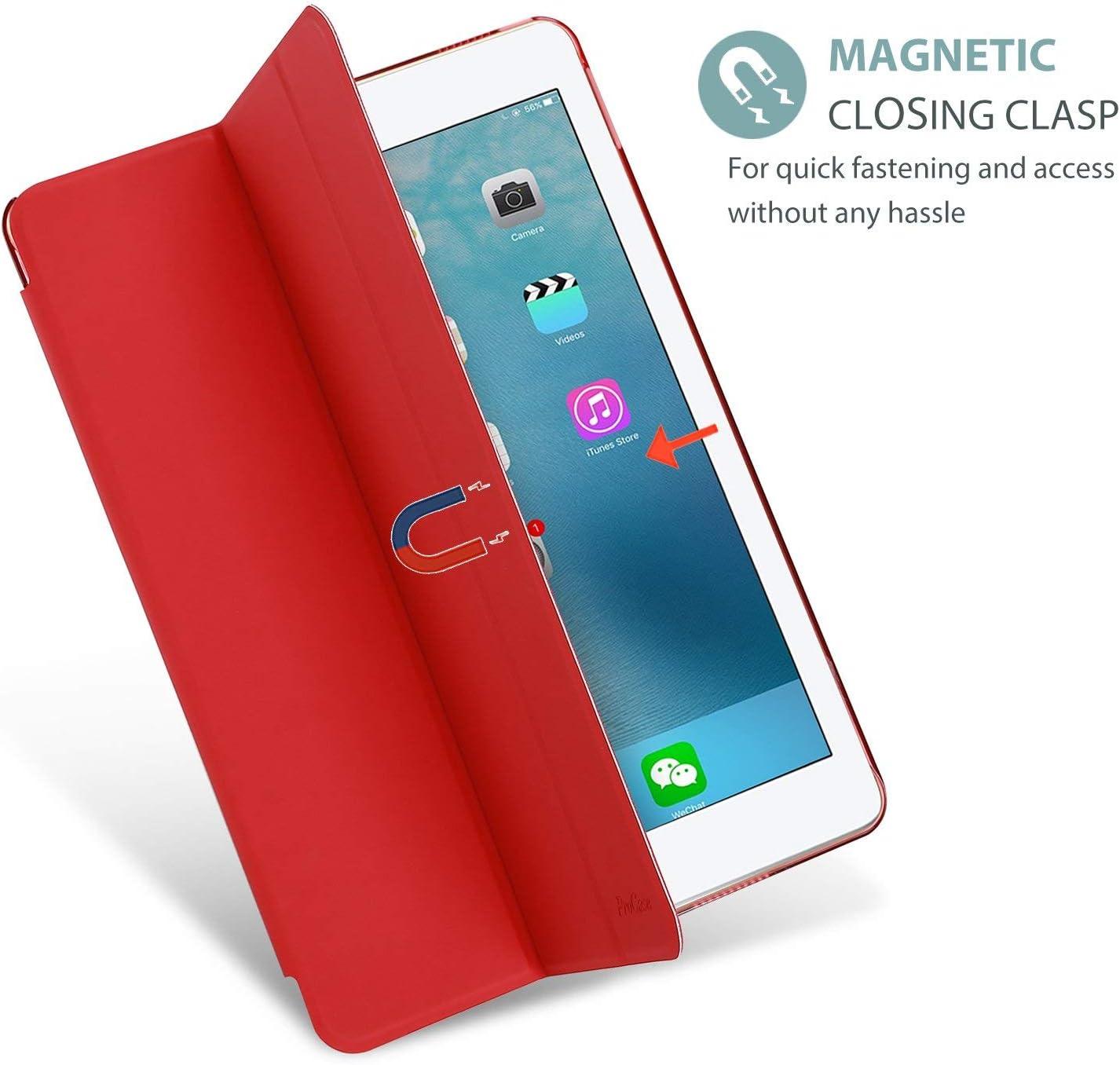 image:imageProCase Smart Case for iPad 97 Inch iPad 6th5th Generation 2018 2017Model A1893 A1954 A1822 A1823 Ultra Slim Lightweight Stand Cover with Translucent Frosted Back BlackRed