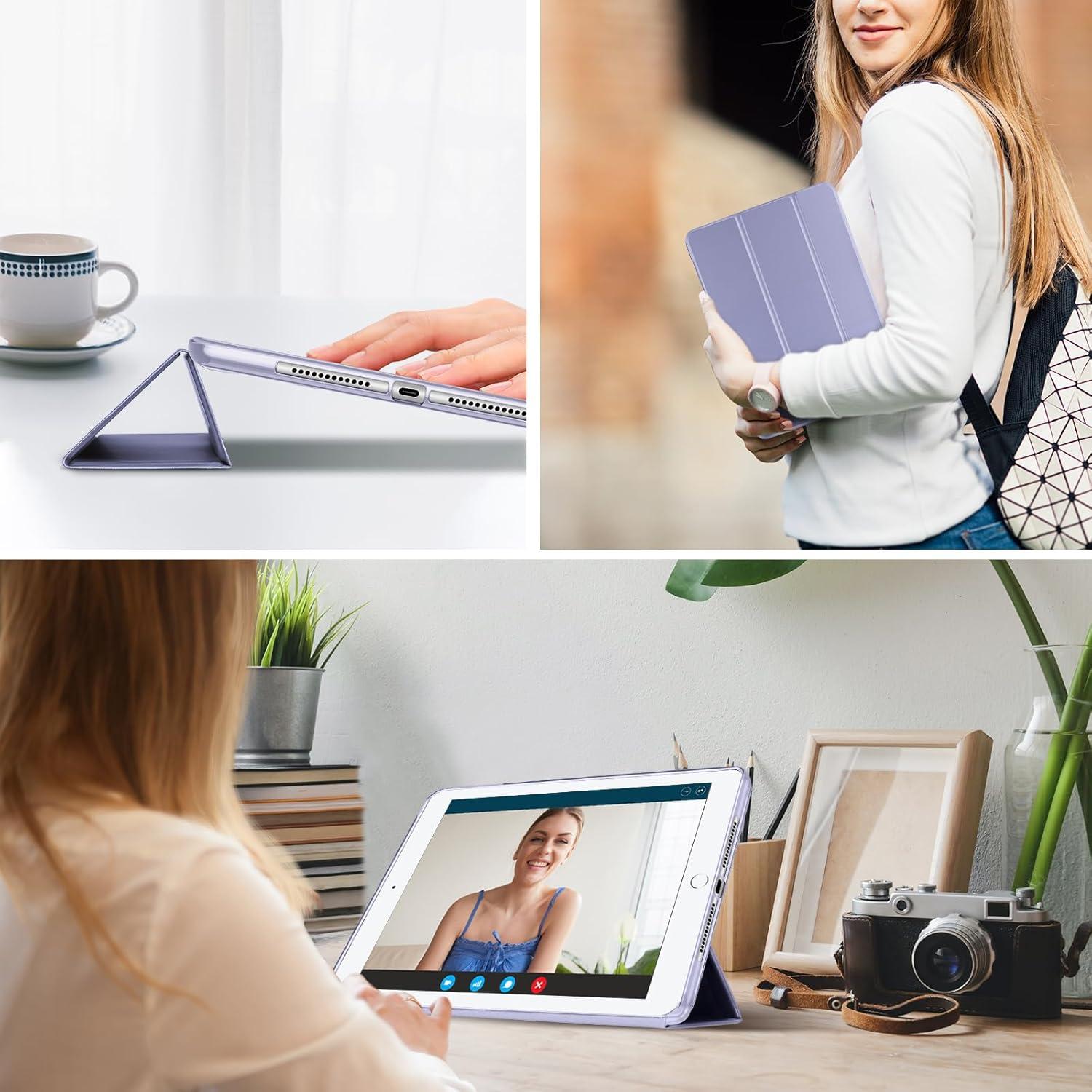 image:imageProCase Smart Case for iPad 97 Inch iPad 6th5th Generation iPad Air 2Air 1 Slim Soft TPU Stand Smart Cover for iPad 97 2018 2017 Model iPad Air 2 Air 1 PurpleLightpurple