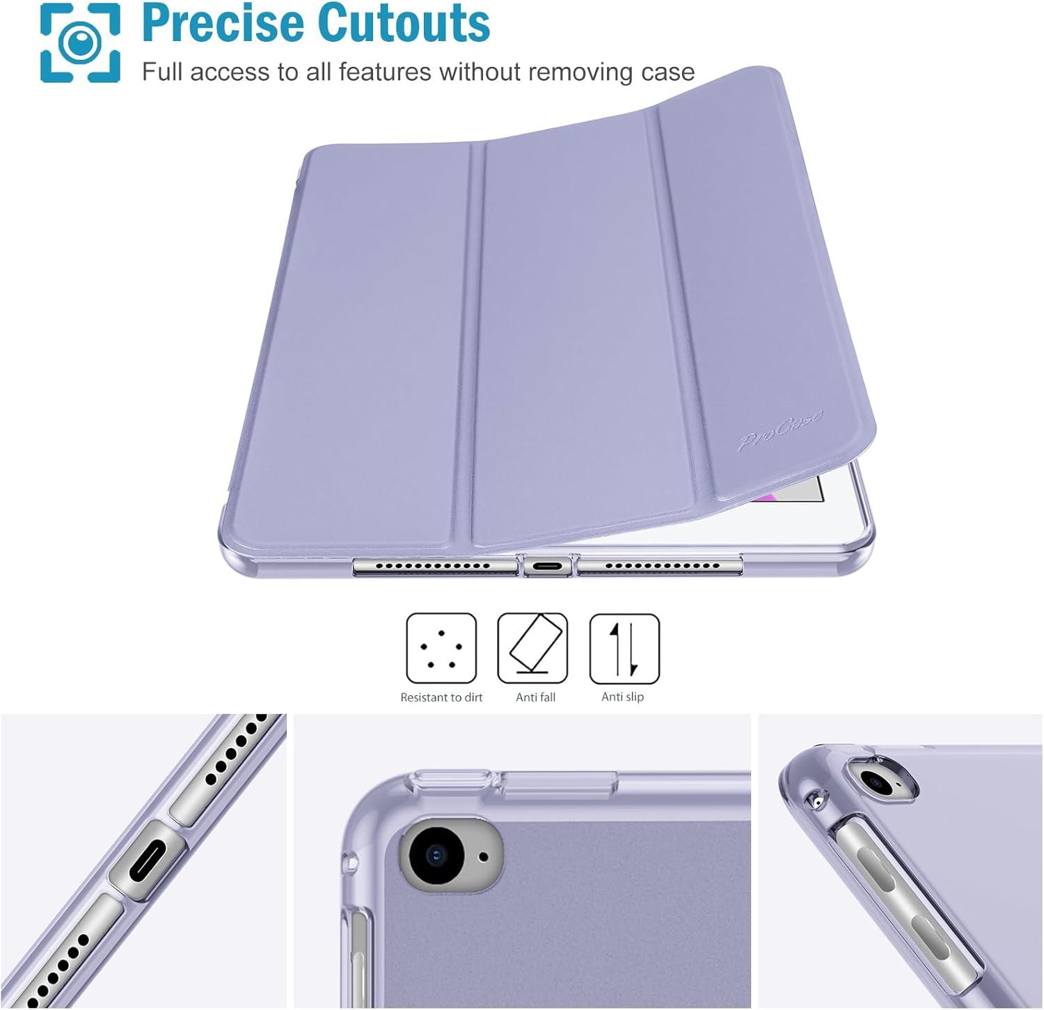image:imageProCase Smart Case for iPad 97 Inch iPad 6th5th Generation iPad Air 2Air 1 Slim Soft TPU Stand Smart Cover for iPad 97 2018 2017 Model iPad Air 2 Air 1 PurpleLightpurple