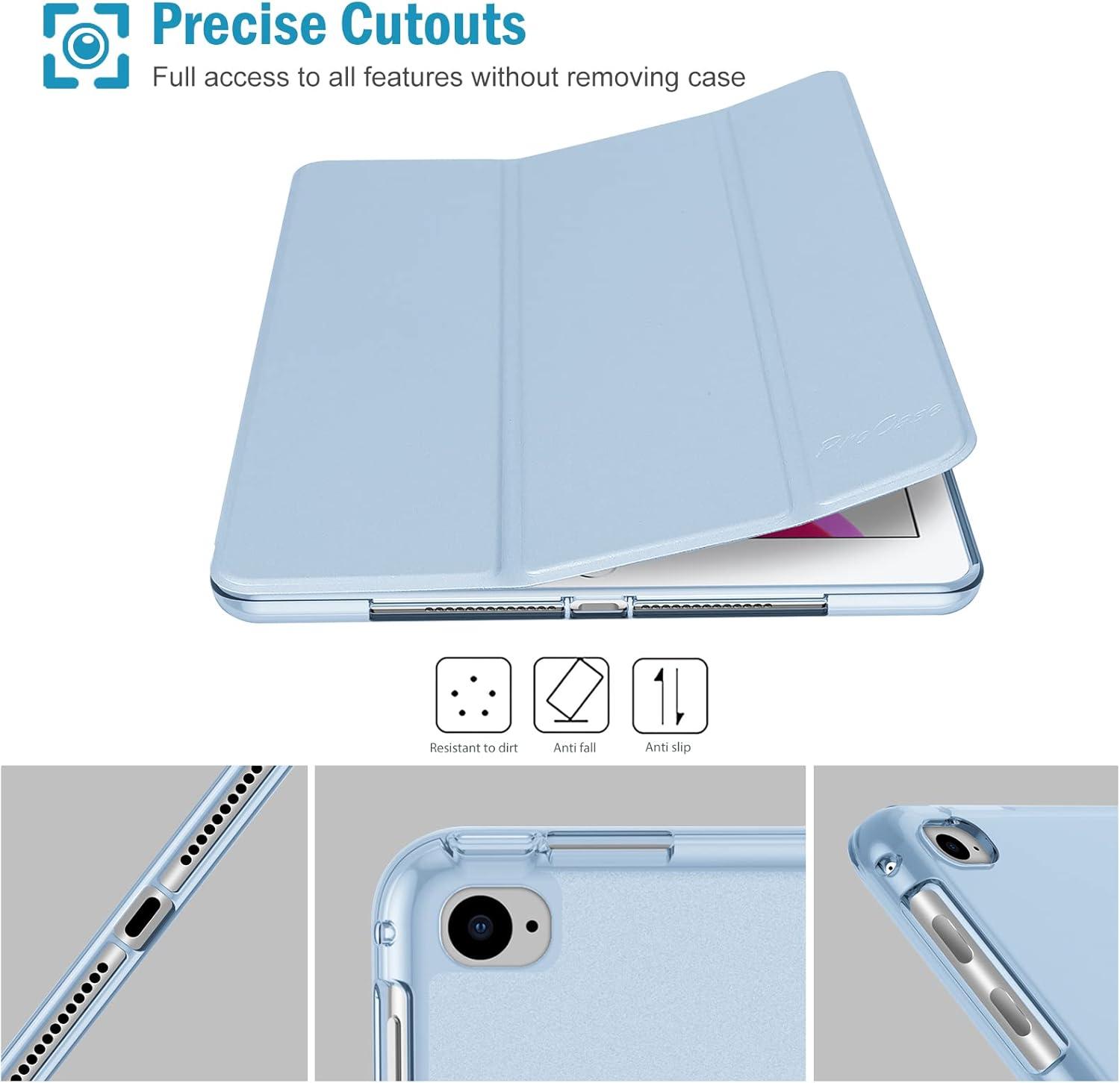 image:imageProCase Smart Case for iPad 97 Inch iPad 6th5th Generation iPad Air 2Air 1 Slim Soft TPU Stand Smart Cover for iPad 97 2018 2017 Model iPad Air 2 Air 1 PurpleSkyblue