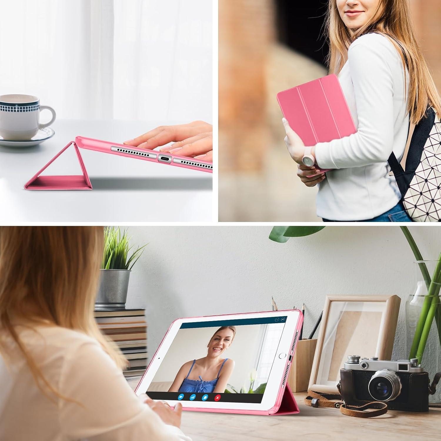 image:imageProCase Smart Case for iPad 97 Inch iPad 6th5th Generation iPad Air 2Air 1 Slim Soft TPU Stand Smart Cover for iPad 97 2018 2017 Model iPad Air 2 Air 1 PurpleMelonpink