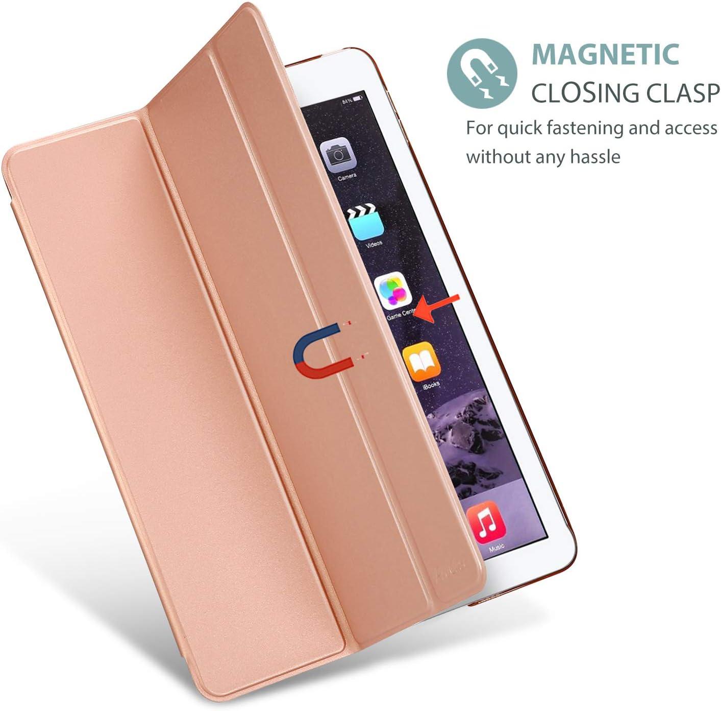 image:imageProCase Smart Case for iPad Air 2 2014 Ultra Slim Lightweight Stand Protective Case Shell with Translucent Frosted Back Cover for iPad Air 2nd A1566 A1567 TealRosegold