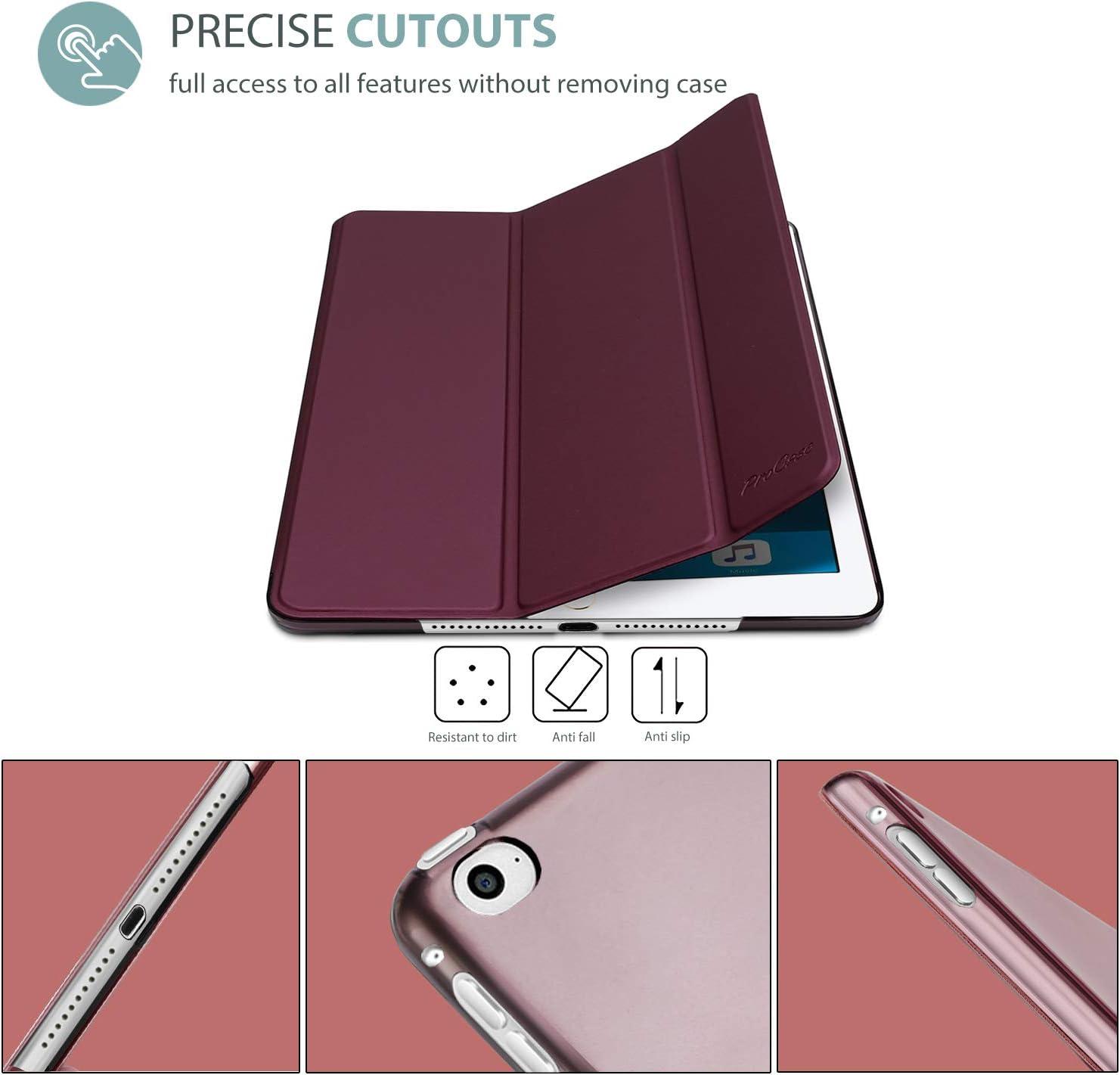 image:imageProCase Smart Case for iPad Air 2 2014 Ultra Slim Lightweight Stand Protective Case Shell with Translucent Frosted Back Cover for iPad Air 2nd A1566 A1567 TealWine