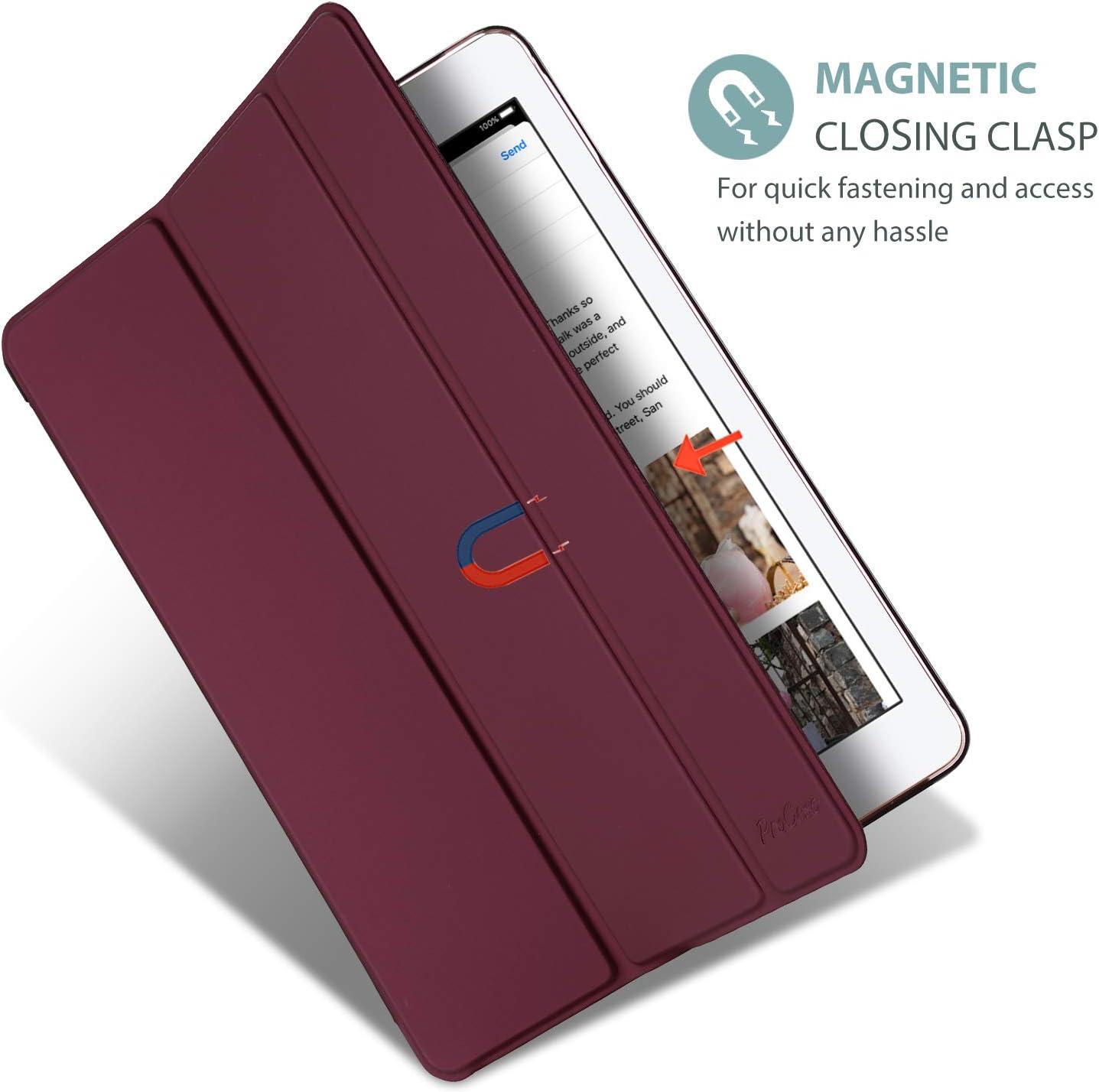 image:imageProCase Smart Case for iPad Air 2 2014 Ultra Slim Lightweight Stand Protective Case Shell with Translucent Frosted Back Cover for iPad Air 2nd A1566 A1567 TealWine