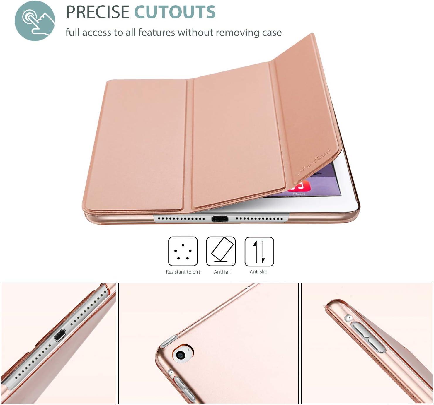 image:imageProCase Smart Case for iPad Air 2 2014 Ultra Slim Lightweight Stand Protective Case Shell with Translucent Frosted Back Cover for iPad Air 2nd A1566 A1567 TealRosegold