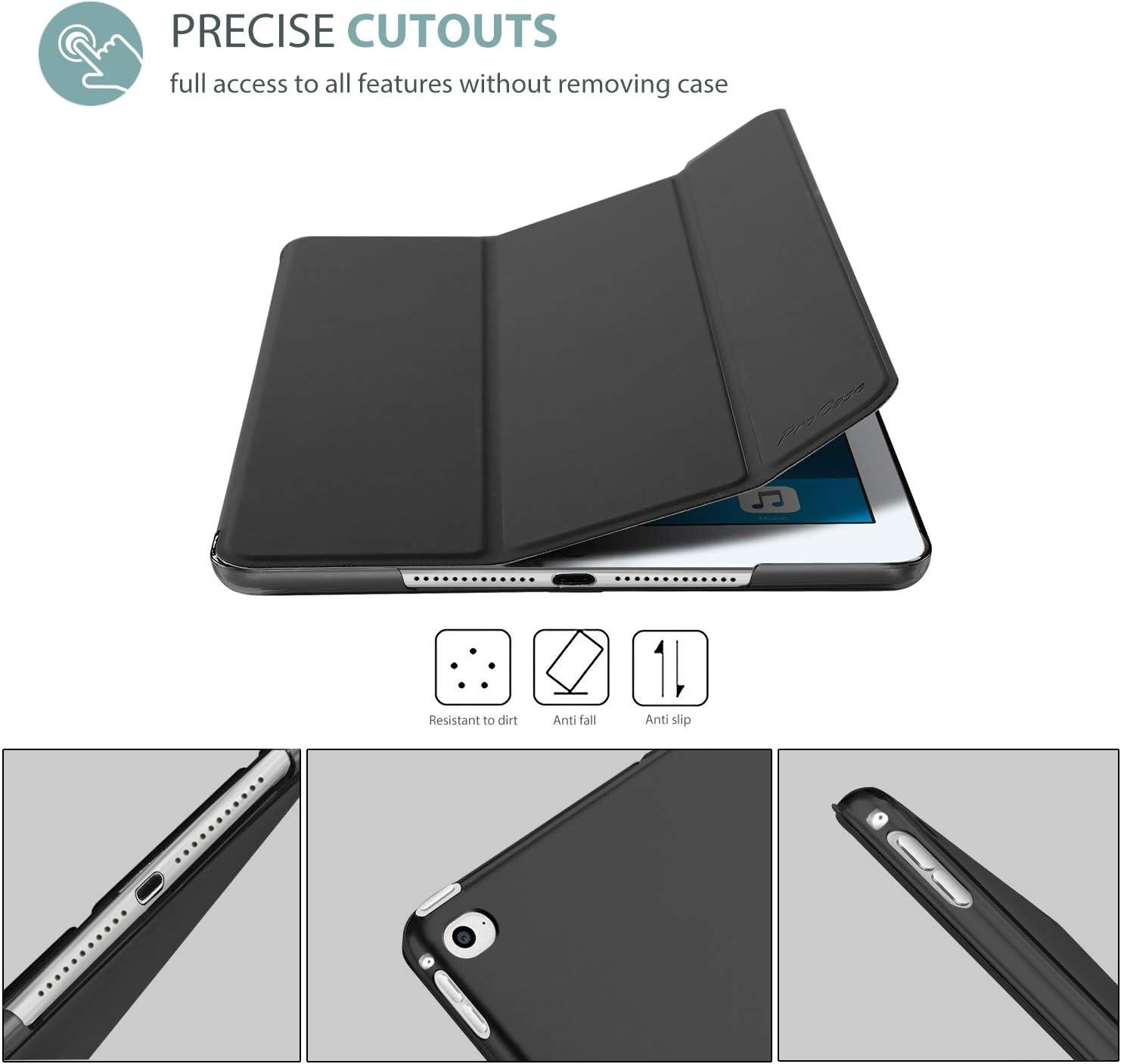 image:imageProCase Smart Case for iPad Air 2 2014 Ultra Slim Lightweight Stand Protective Case Shell with Translucent Frosted Back Cover for iPad Air 2nd A1566 A1567 TealBlack
