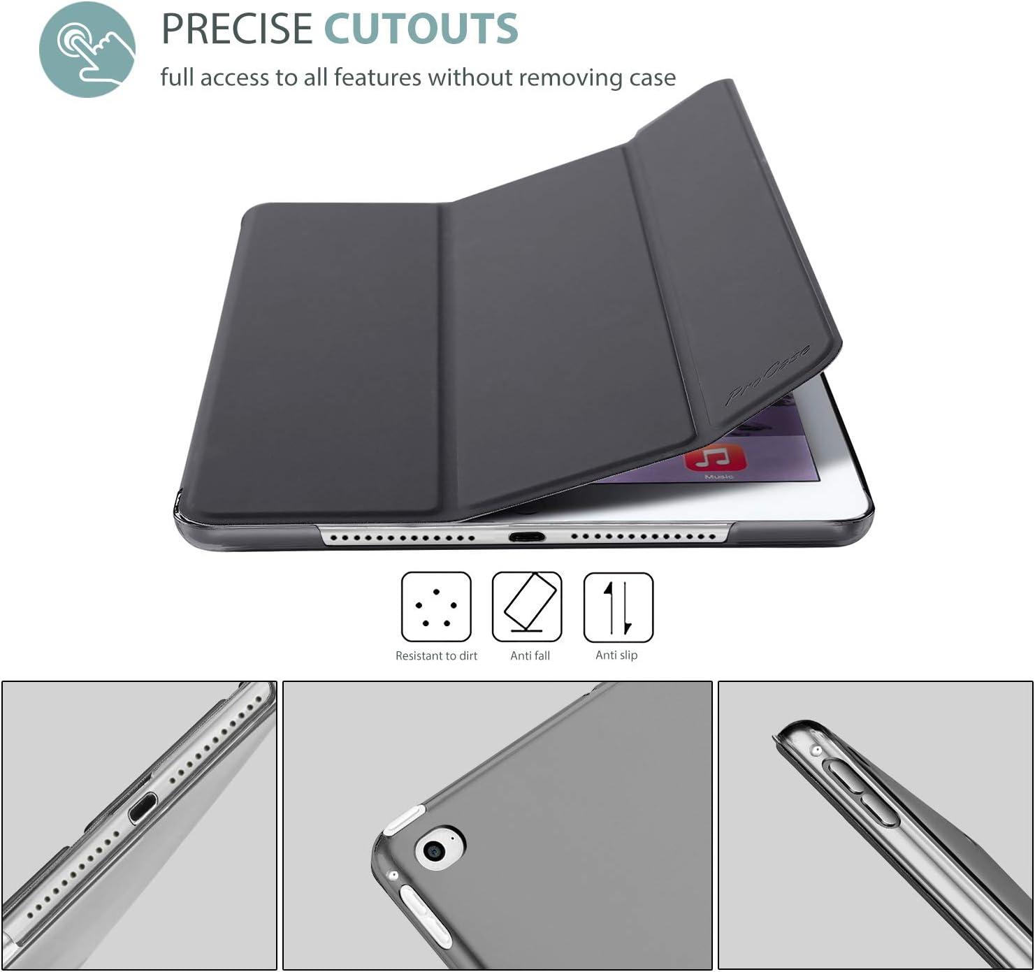 image:imageProCase Smart Case for iPad Air 2 2014 Ultra Slim Lightweight Stand Protective Case Shell with Translucent Frosted Back Cover for iPad Air 2nd A1566 A1567 TealGrey