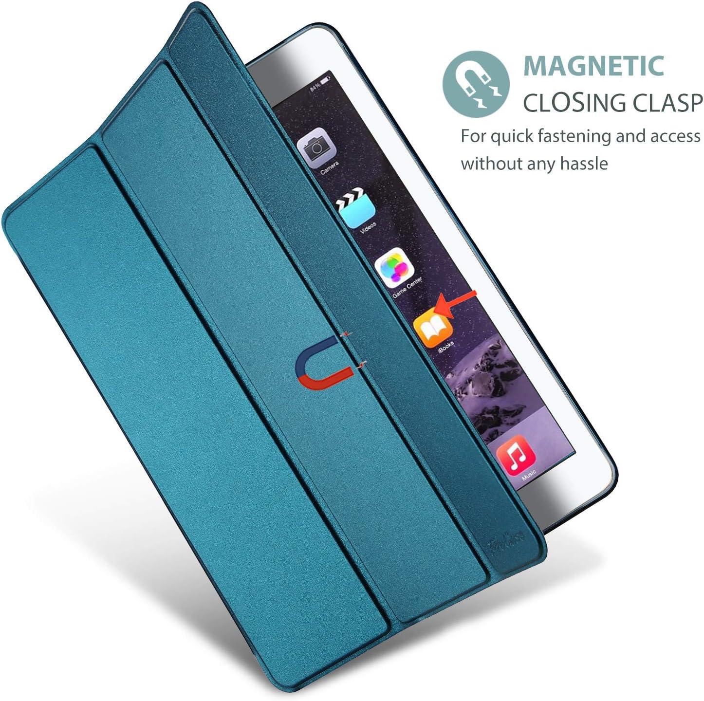 image:imageProCase Smart Case for iPad Air 2 2014 Ultra Slim Lightweight Stand Protective Case Shell with Translucent Frosted Back Cover for iPad Air 2nd A1566 A1567 TealTeal