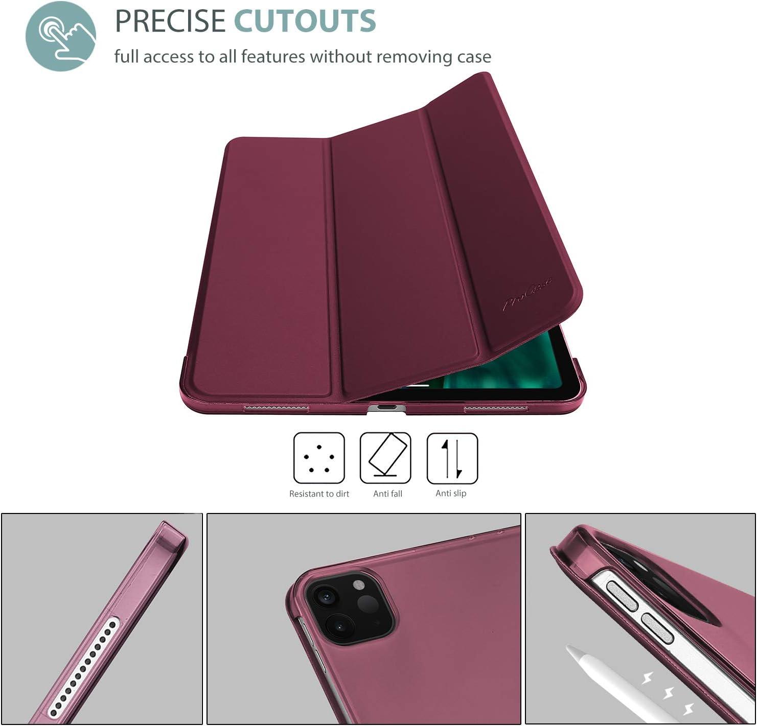 image:imageProCase Smart Case for iPad Pro 11 Case 2021 2020 2018 Slim Stand Hard Back Shell Smart Cover for iPad Pro 11 Inch 3rd Generation 2021 2nd Gen 2020 1st Gen 2018 DarkblueWine