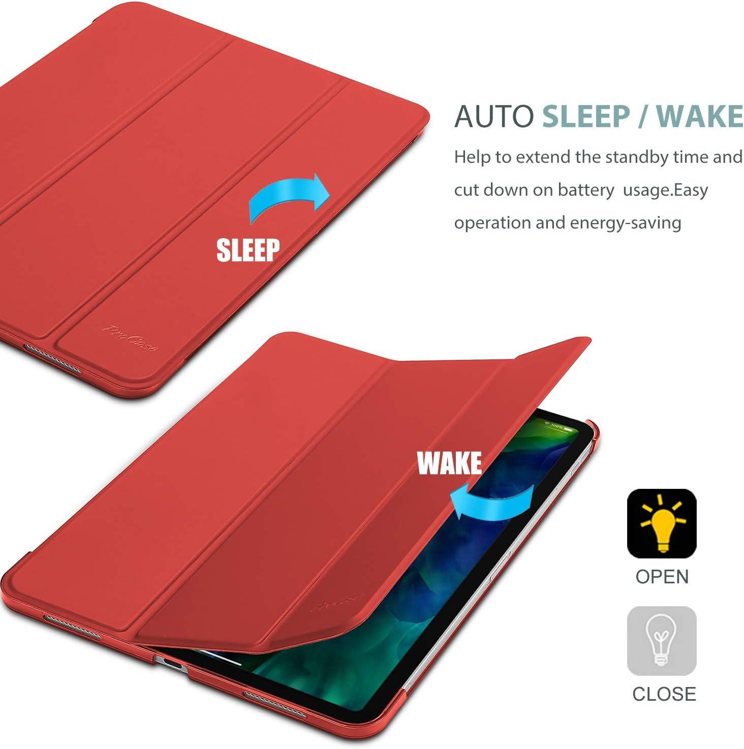 image:imageProCase Smart Case for iPad Pro 11 Case 2021 2020 2018 Slim Stand Hard Back Shell Smart Cover for iPad Pro 11 Inch 3rd Generation 2021 2nd Gen 2020 1st Gen 2018 DarkblueRed