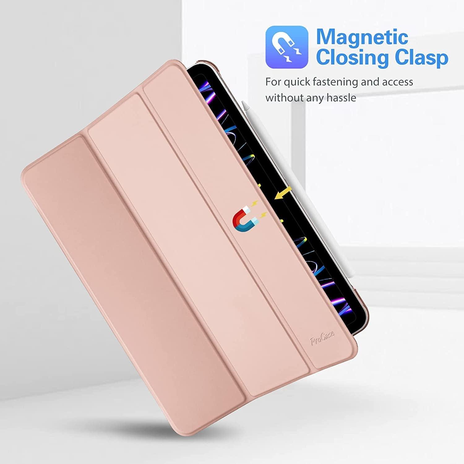 image:imageProCase Smart Case for iPad Pro 11 Case 2021 2020 2018 Slim Stand Hard Back Shell Smart Cover for iPad Pro 11 Inch 3rd Generation 2021 2nd Gen 2020 1st Gen 2018 Pink