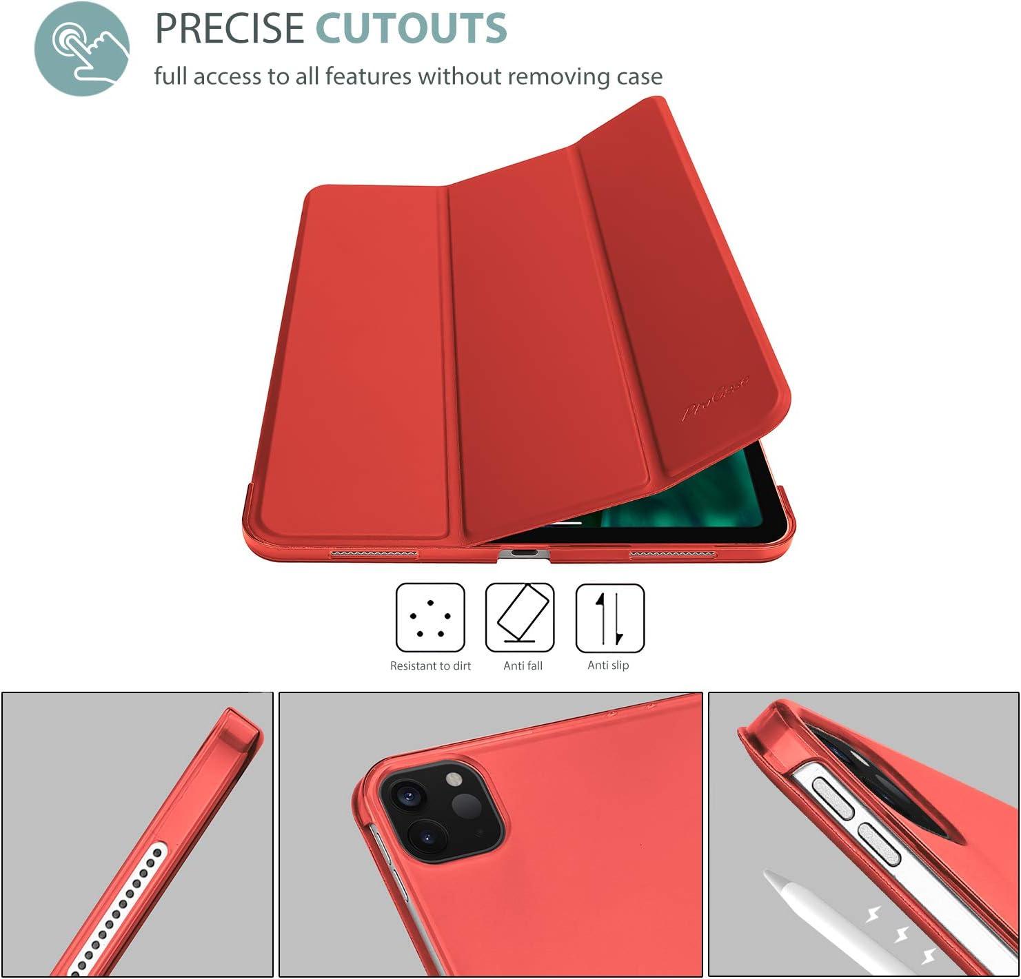 image:imageProCase Smart Case for iPad Pro 11 Case 2021 2020 2018 Slim Stand Hard Back Shell Smart Cover for iPad Pro 11 Inch 3rd Generation 2021 2nd Gen 2020 1st Gen 2018 DarkblueRed