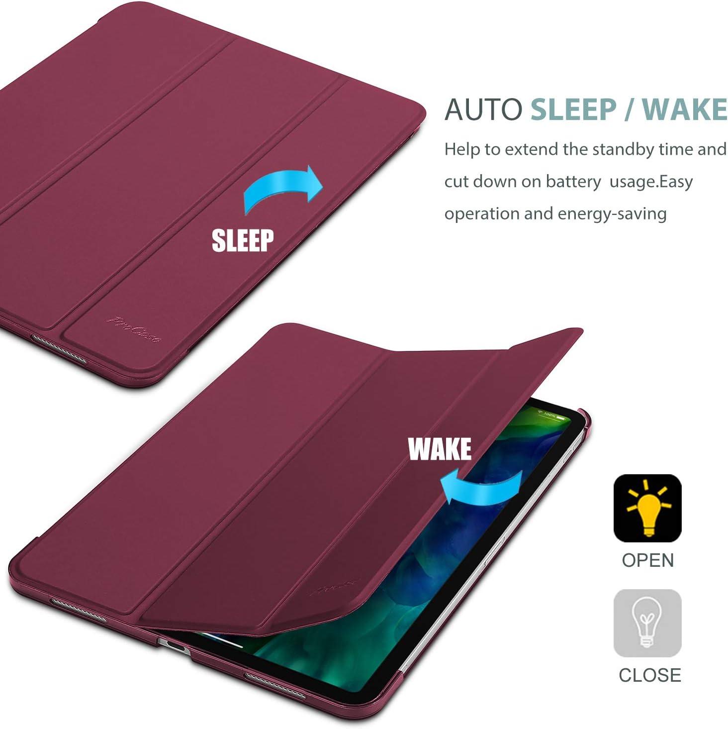 image:imageProCase Smart Case for iPad Pro 11 Case 2021 2020 2018 Slim Stand Hard Back Shell Smart Cover for iPad Pro 11 Inch 3rd Generation 2021 2nd Gen 2020 1st Gen 2018 DarkblueWine