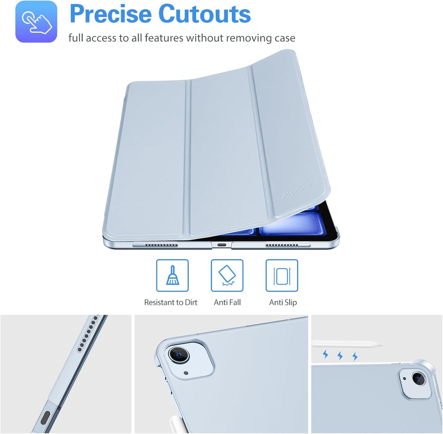 image:imageProCase Smart Case for iPad Pro 129 2022202120202018 Slim Stand Hard Back Shell Smart Cover for iPad Pro 129 6th Gen5th Gen4th Gen3rd Gen NavyAirblue