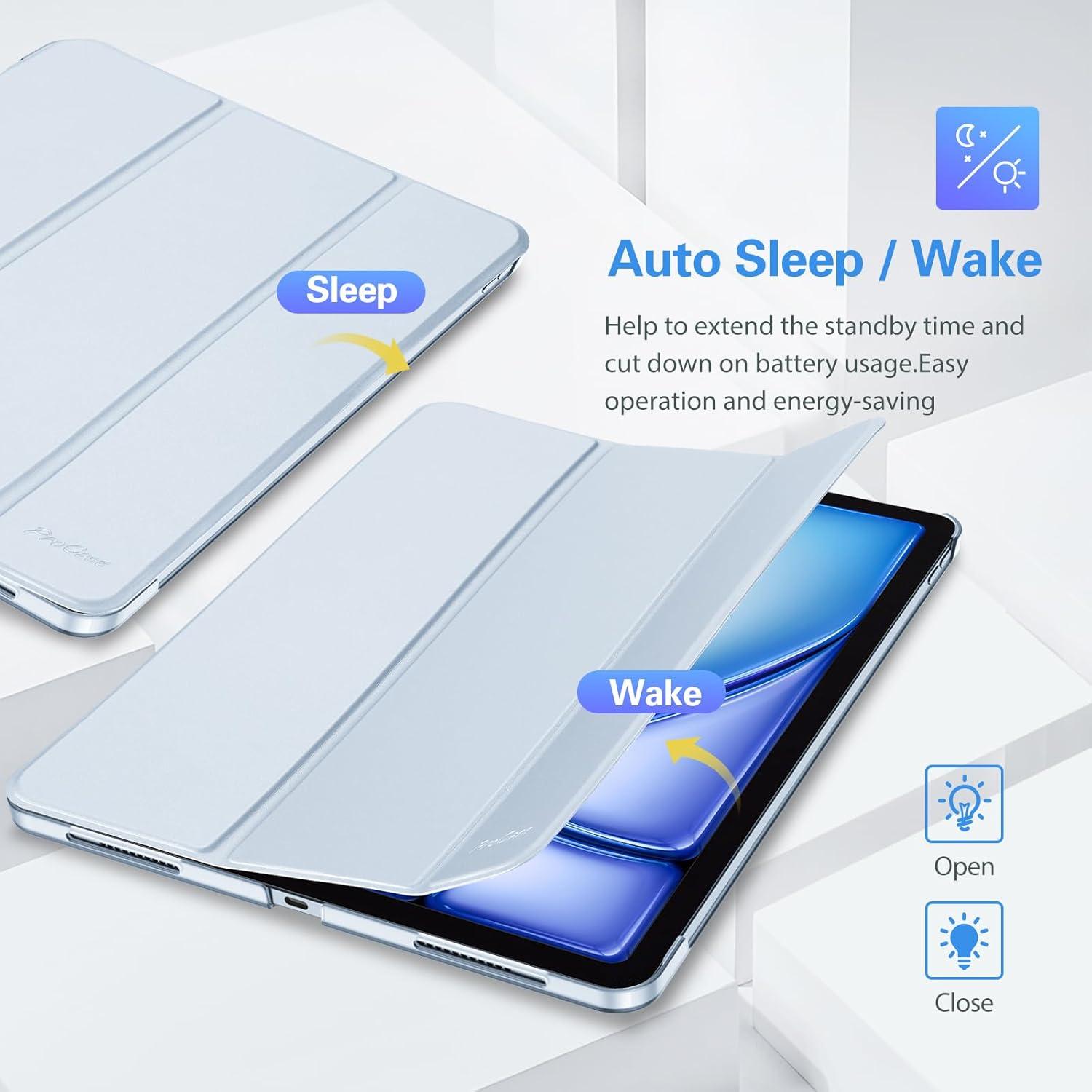 image:imageProCase Smart Case for iPad Pro 129 2022202120202018 Slim Stand Hard Back Shell Smart Cover for iPad Pro 129 6th Gen5th Gen4th Gen3rd Gen NavyAirblue