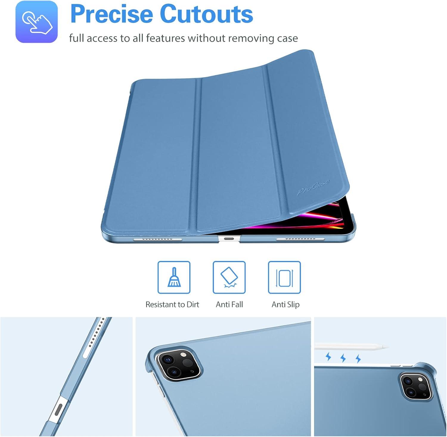 image:imageProCase Smart Case for iPad Pro 129 2022202120202018 Slim Stand Hard Back Shell Smart Cover for iPad Pro 129 6th Gen5th Gen4th Gen3rd Gen NavyBlue