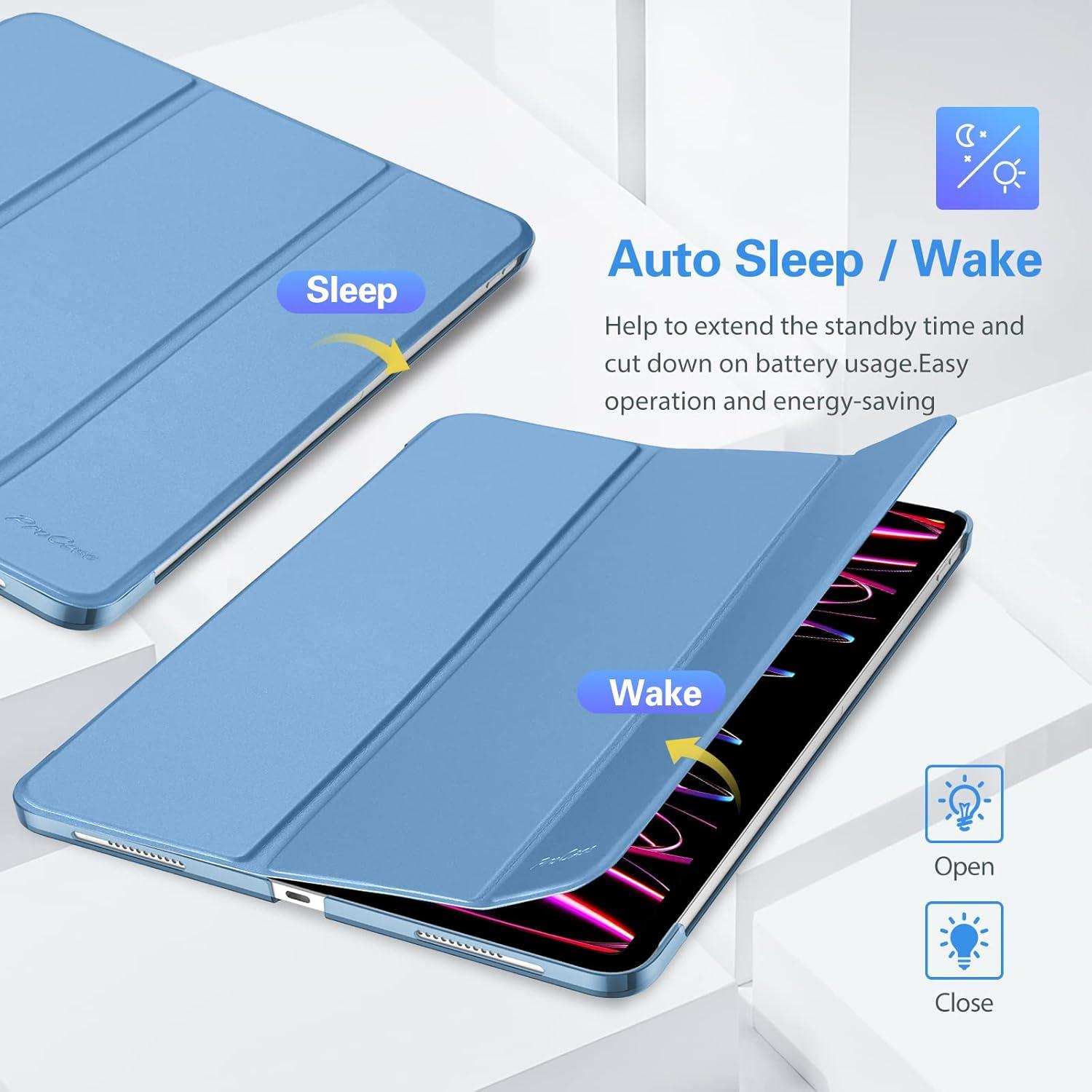 image:imageProCase Smart Case for iPad Pro 129 2022202120202018 Slim Stand Hard Back Shell Smart Cover for iPad Pro 129 6th Gen5th Gen4th Gen3rd Gen NavyBlue