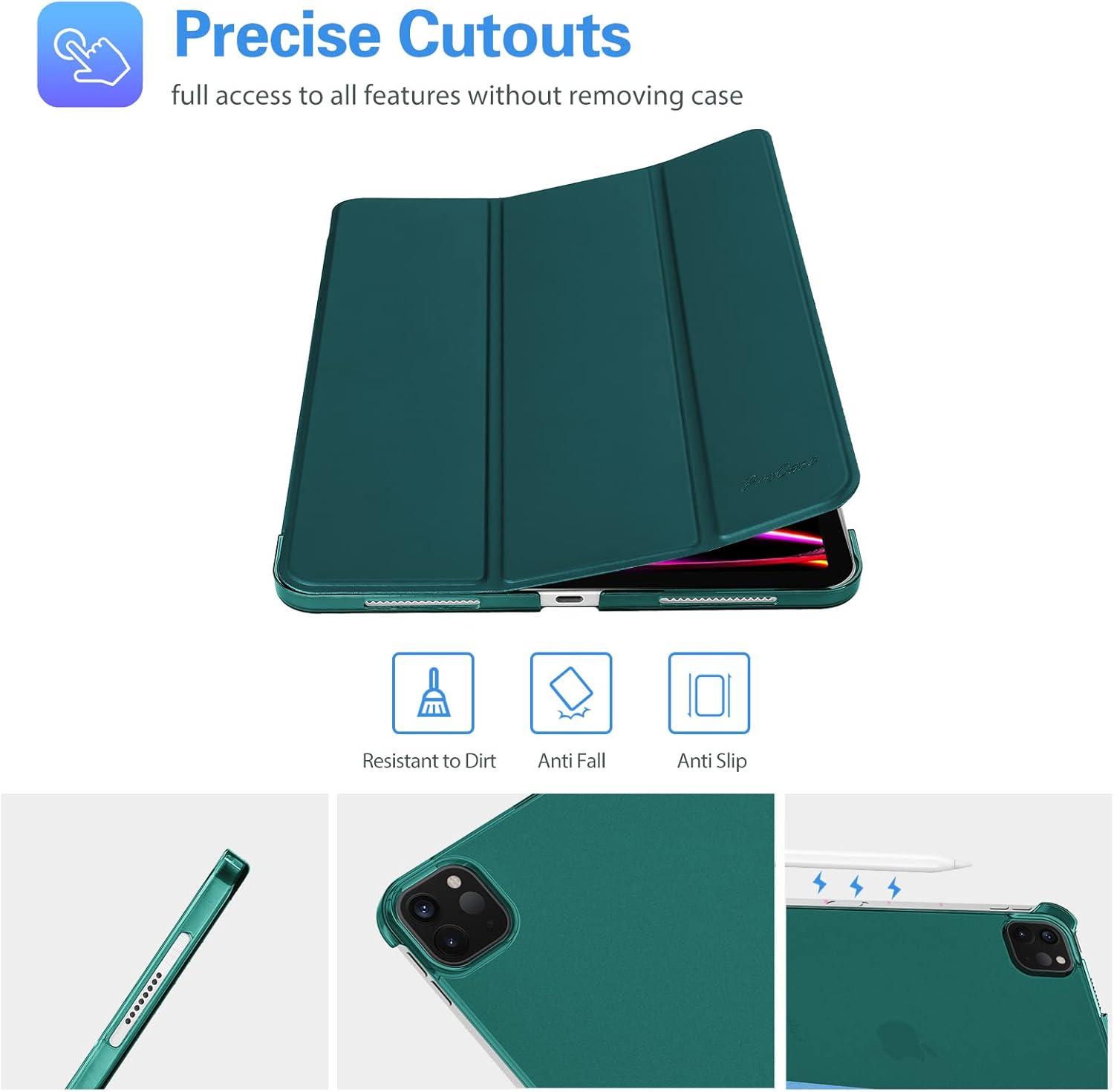 image:imageProCase Smart Case for iPad Pro 129 2022202120202018 Slim Stand Hard Back Shell Smart Cover for iPad Pro 129 6th Gen5th Gen4th Gen3rd Gen NavyBluishGreen
