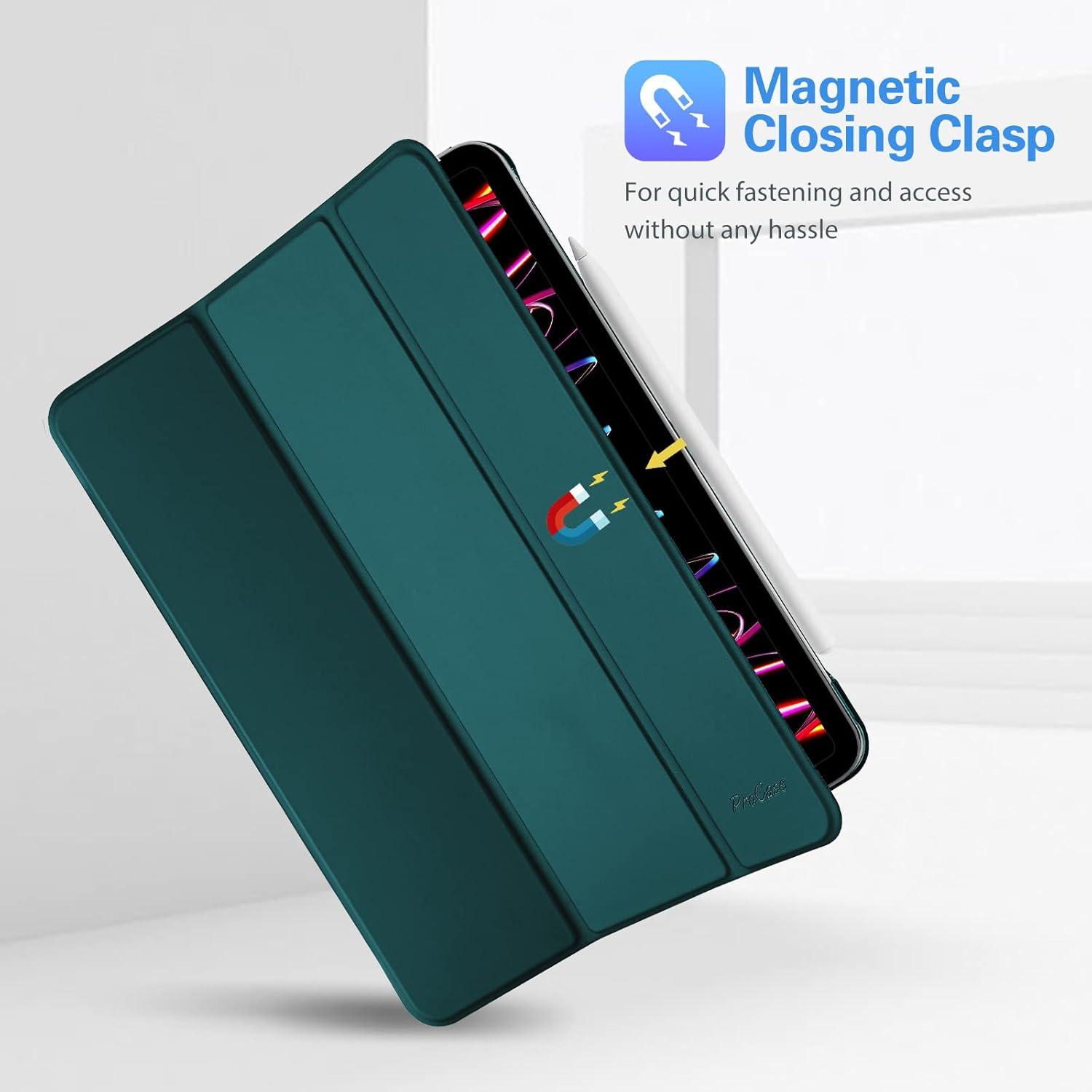 image:imageProCase Smart Case for iPad Pro 129 2022202120202018 Slim Stand Hard Back Shell Smart Cover for iPad Pro 129 6th Gen5th Gen4th Gen3rd Gen NavyBluishGreen