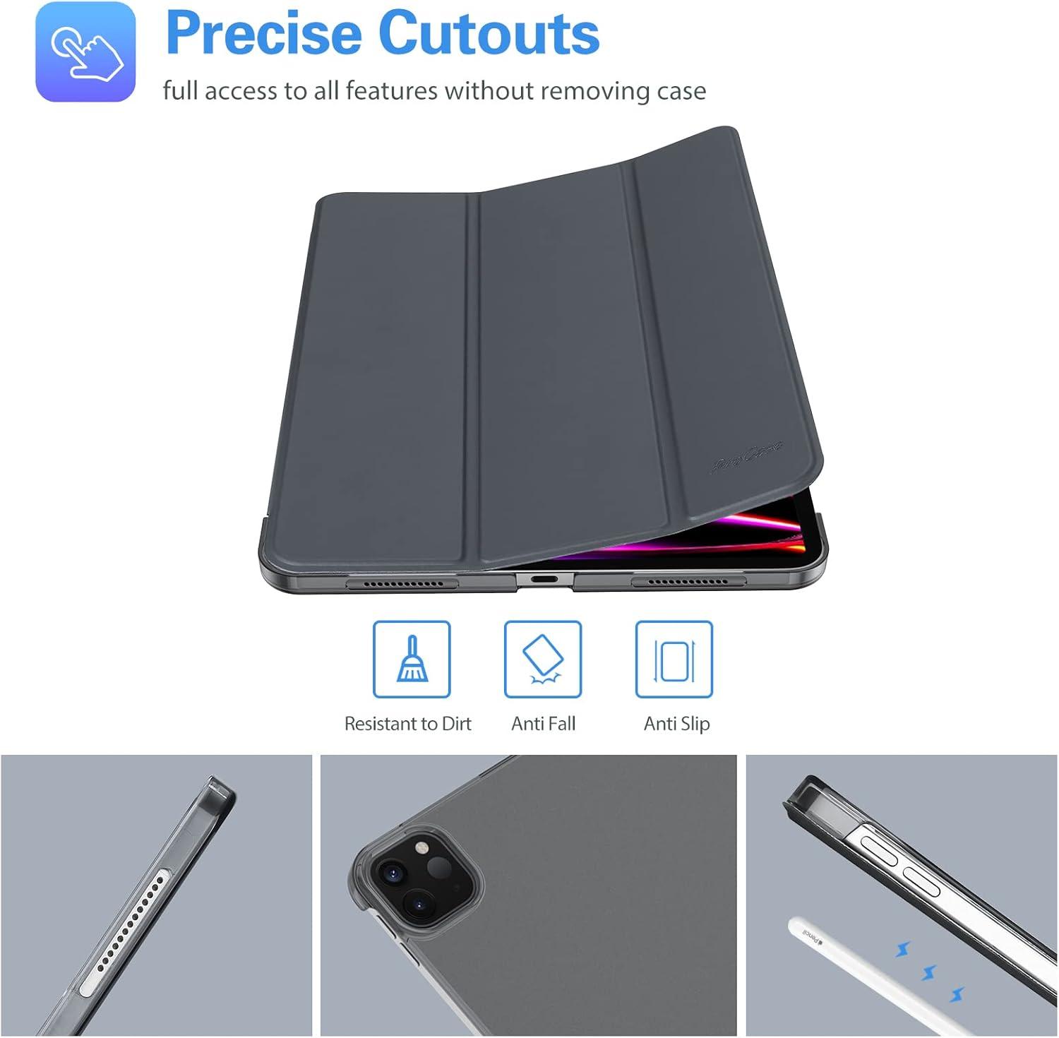 image:imageProCase Smart Case for iPad Pro 129 2022202120202018 Slim Stand Hard Back Shell Smart Cover for iPad Pro 129 6th Gen5th Gen4th Gen3rd Gen NavyGrey