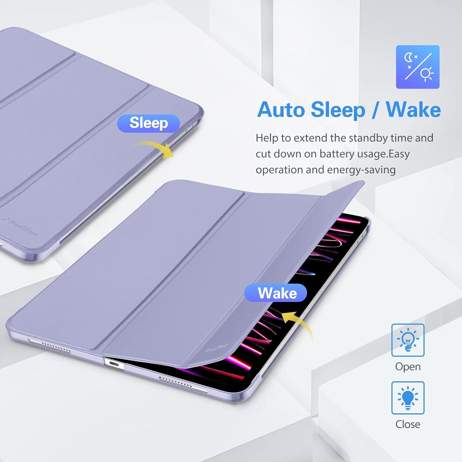 image:imageProCase Smart Case for iPad Pro 129 2022202120202018 Slim Stand Hard Back Shell Smart Cover for iPad Pro 129 6th Gen5th Gen4th Gen3rd Gen NavyLightpurple