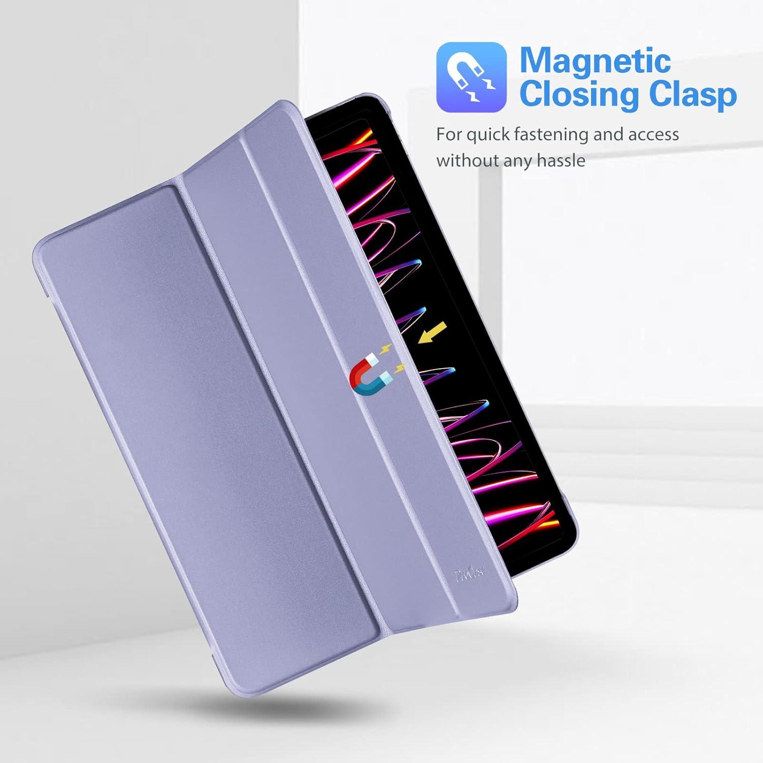 image:imageProCase Smart Case for iPad Pro 129 2022202120202018 Slim Stand Hard Back Shell Smart Cover for iPad Pro 129 6th Gen5th Gen4th Gen3rd Gen NavyLightpurple