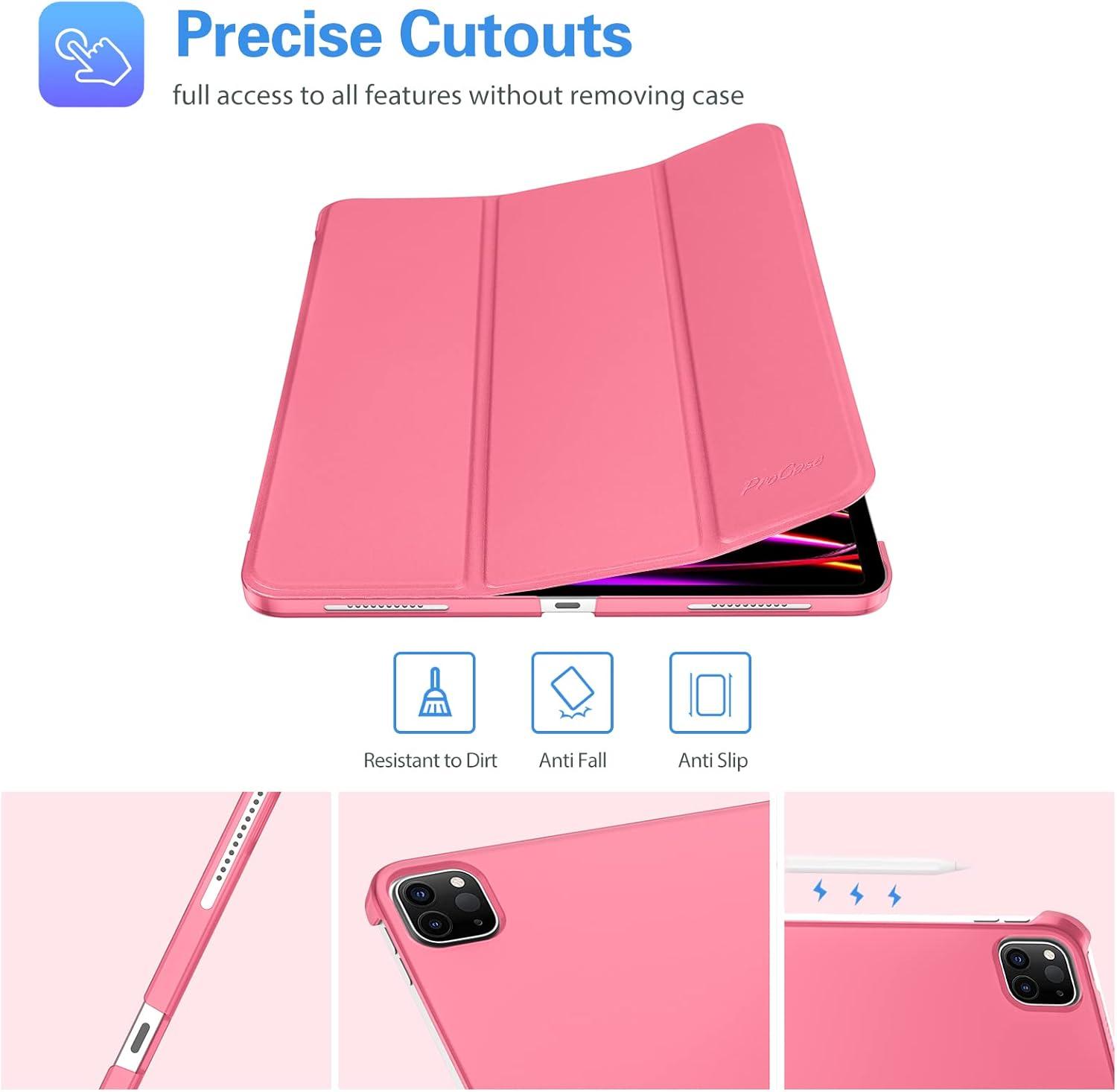 image:imageProCase Smart Case for iPad Pro 129 2022202120202018 Slim Stand Hard Back Shell Smart Cover for iPad Pro 129 6th Gen5th Gen4th Gen3rd Gen NavyMelonpink