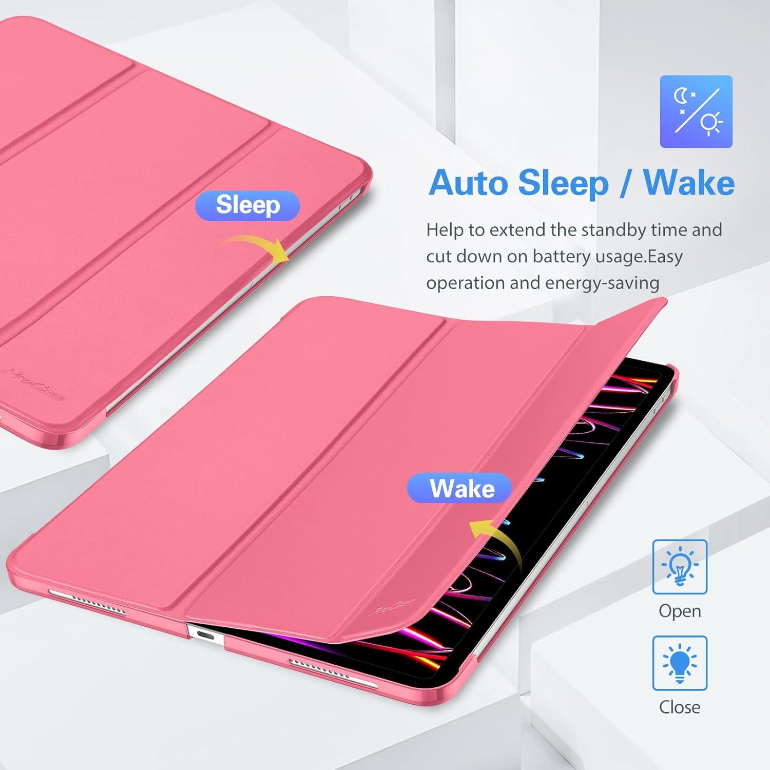 image:imageProCase Smart Case for iPad Pro 129 2022202120202018 Slim Stand Hard Back Shell Smart Cover for iPad Pro 129 6th Gen5th Gen4th Gen3rd Gen NavyMelonpink