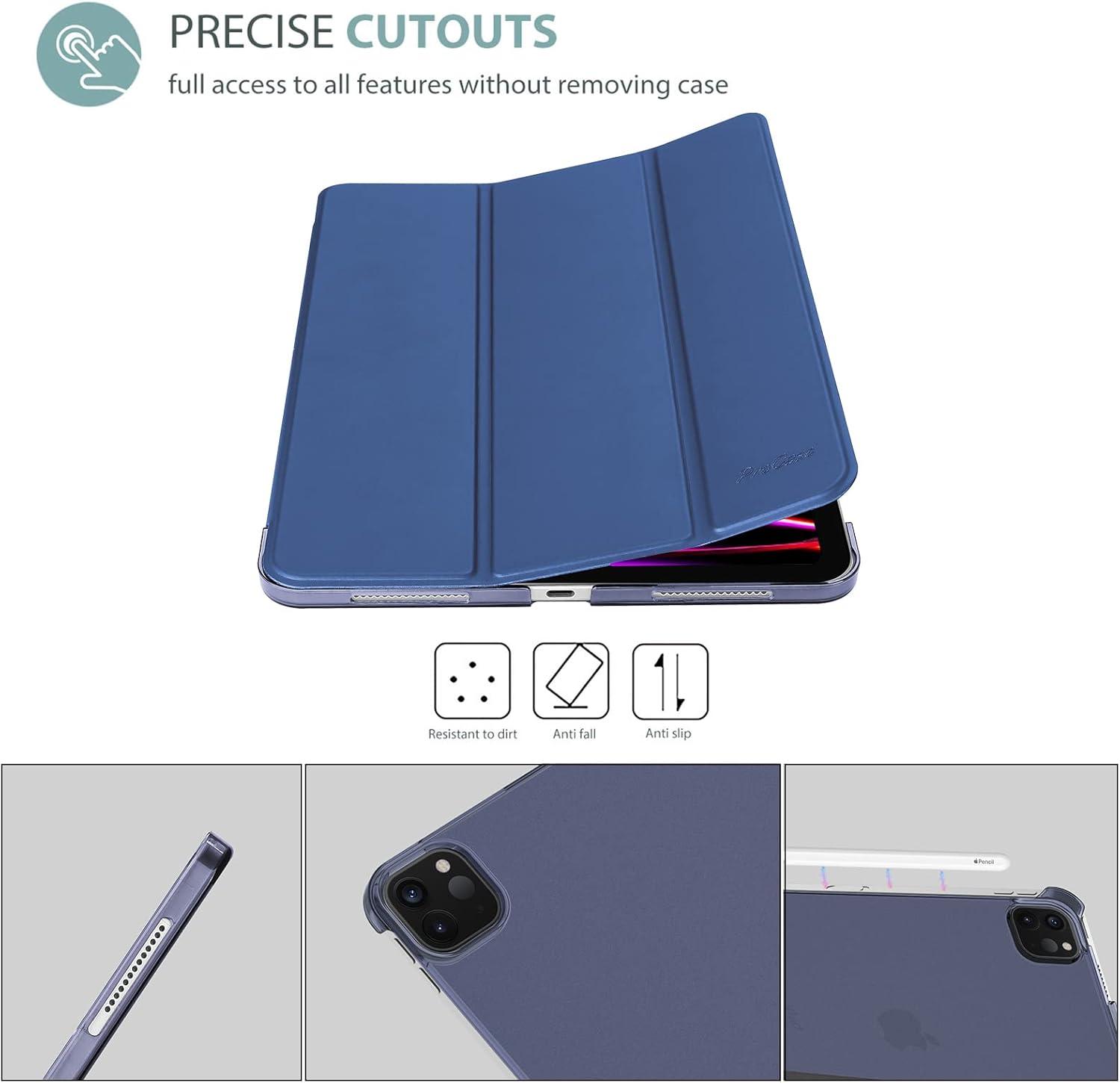 image:imageProCase Smart Case for iPad Pro 129 2022202120202018 Slim Stand Hard Back Shell Smart Cover for iPad Pro 129 6th Gen5th Gen4th Gen3rd Gen NavyNavy