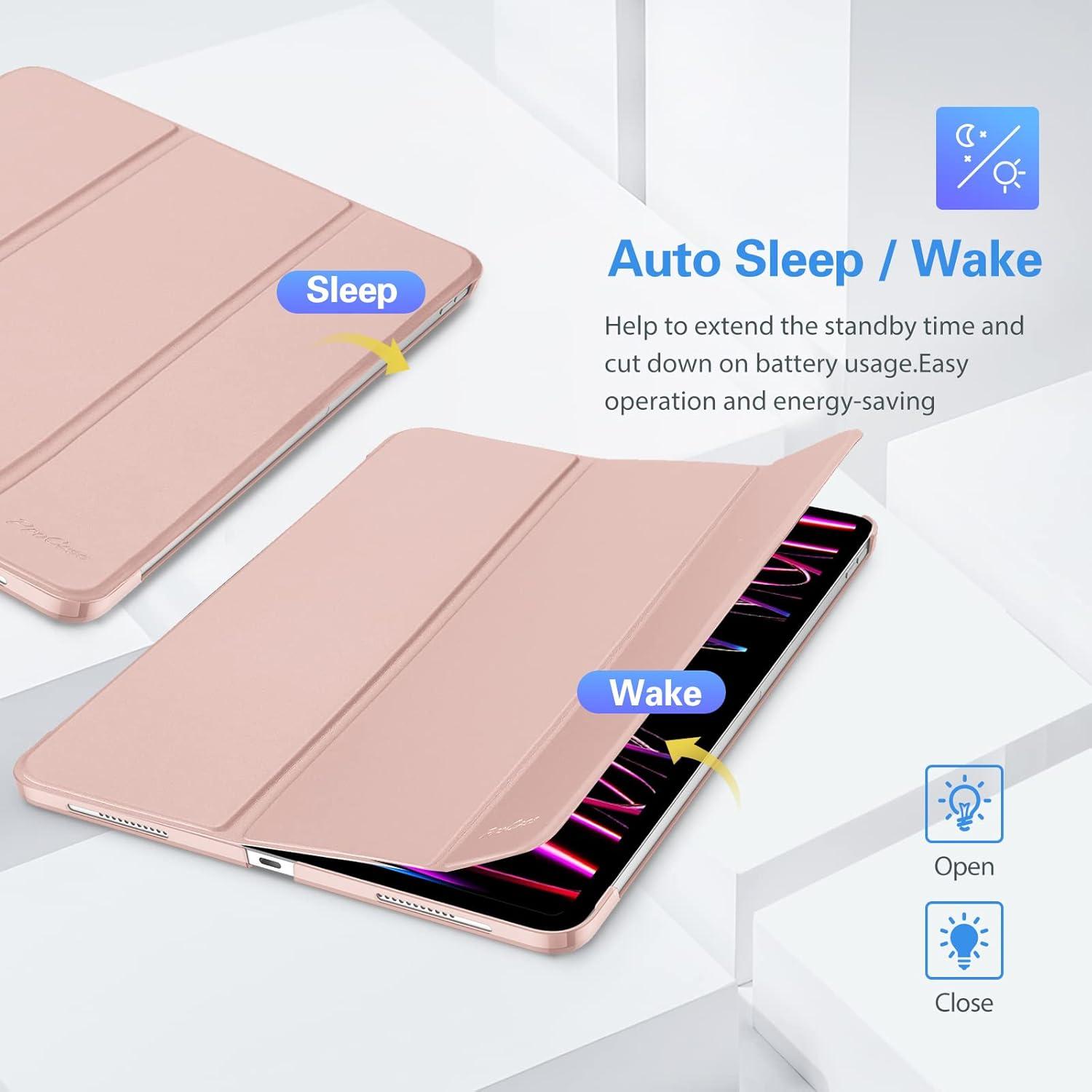 image:imageProCase Smart Case for iPad Pro 129 2022202120202018 Slim Stand Hard Back Shell Smart Cover for iPad Pro 129 6th Gen5th Gen4th Gen3rd Gen NavyPink