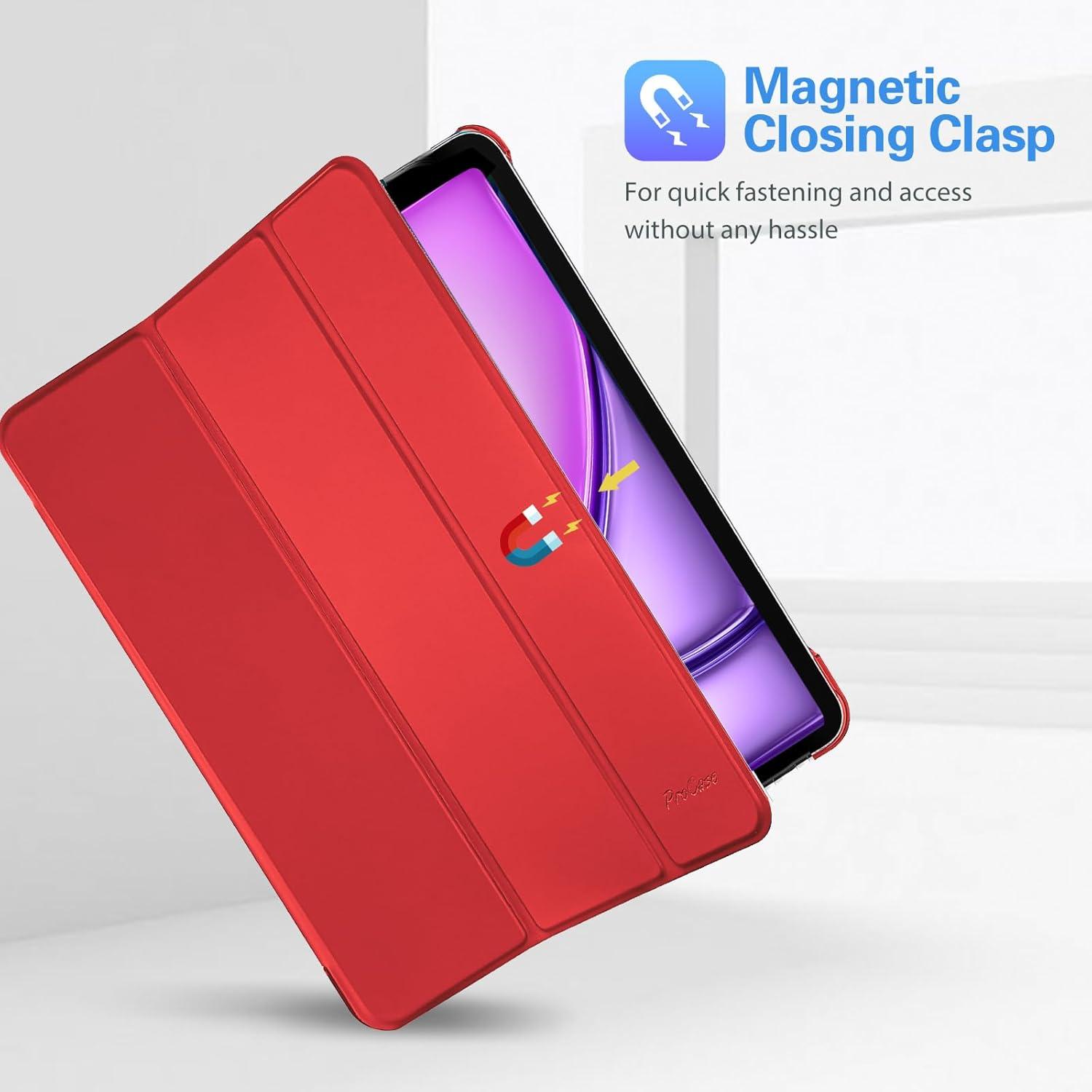 image:imageProCase Smart Case for iPad Pro 129 2022202120202018 Slim Stand Hard Back Shell Smart Cover for iPad Pro 129 6th Gen5th Gen4th Gen3rd Gen NavyRed