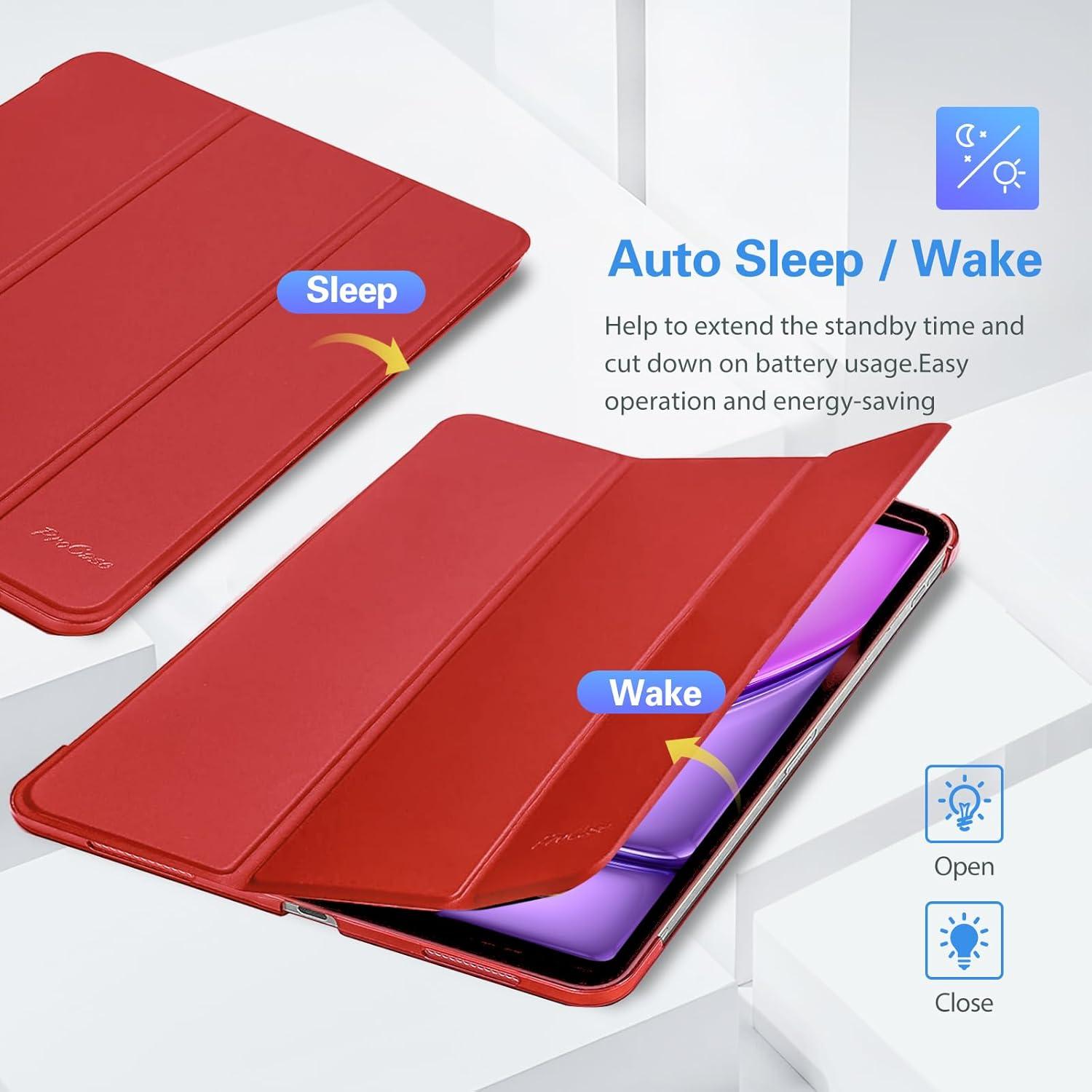 image:imageProCase Smart Case for iPad Pro 129 2022202120202018 Slim Stand Hard Back Shell Smart Cover for iPad Pro 129 6th Gen5th Gen4th Gen3rd Gen NavyRed
