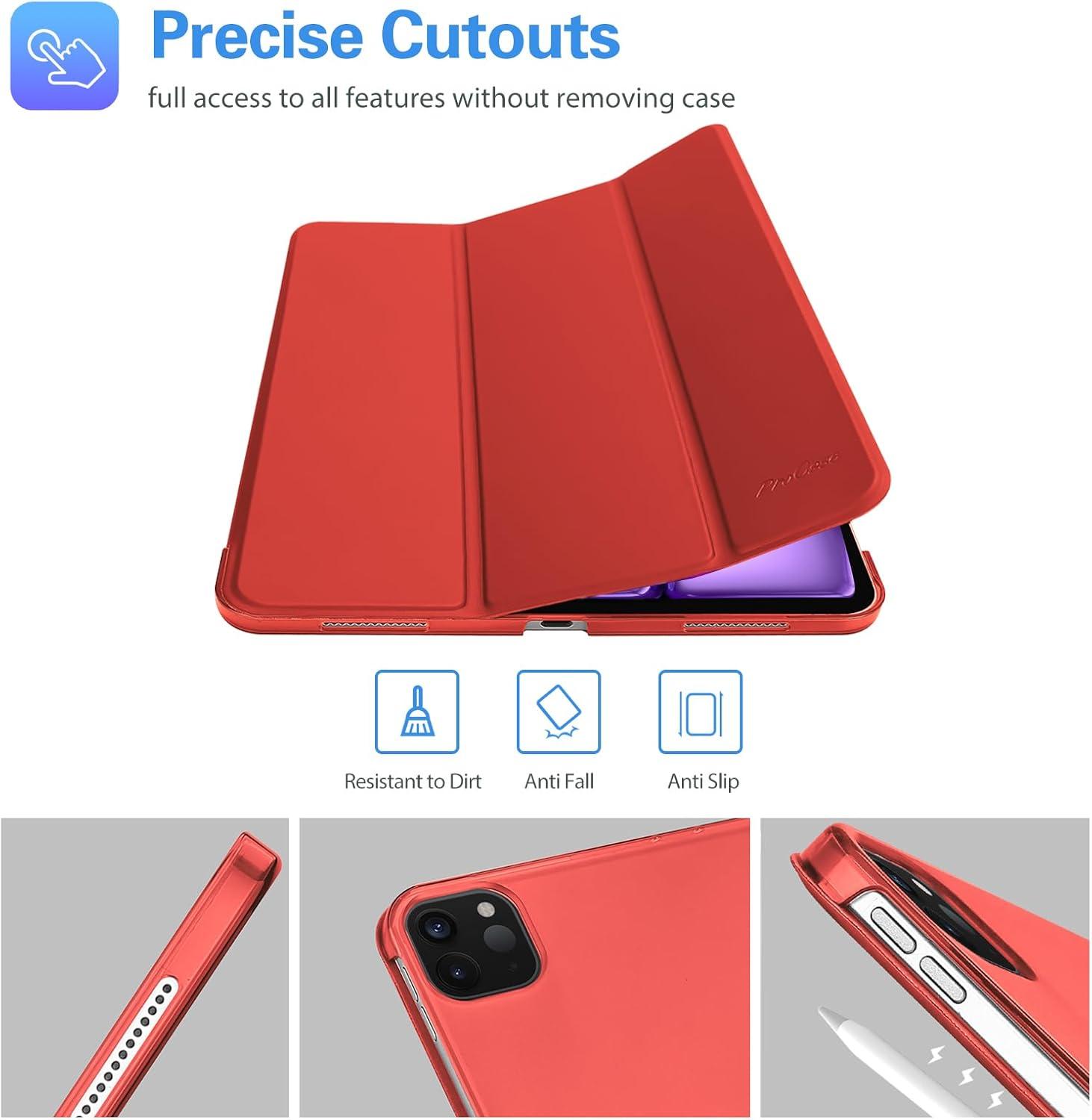 image:imageProCase Smart Case for iPad Pro 129 2022202120202018 Slim Stand Hard Back Shell Smart Cover for iPad Pro 129 6th Gen5th Gen4th Gen3rd Gen NavyRed