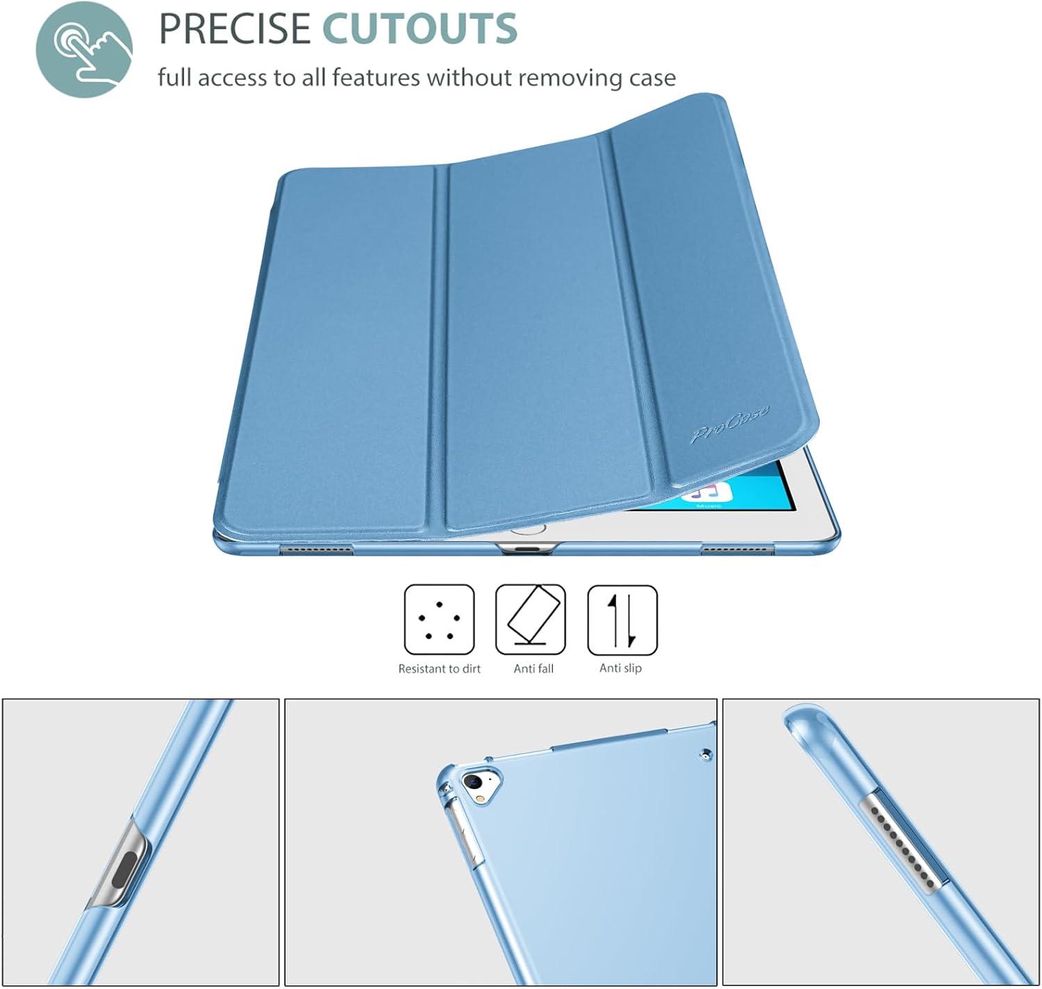 image:imageProCase Smart Case for iPad Pro 129 Inch 1st and 2nd Generation 2015 and 2017 Model Stand Cover Support Auto SleepWake EmeraldBlue