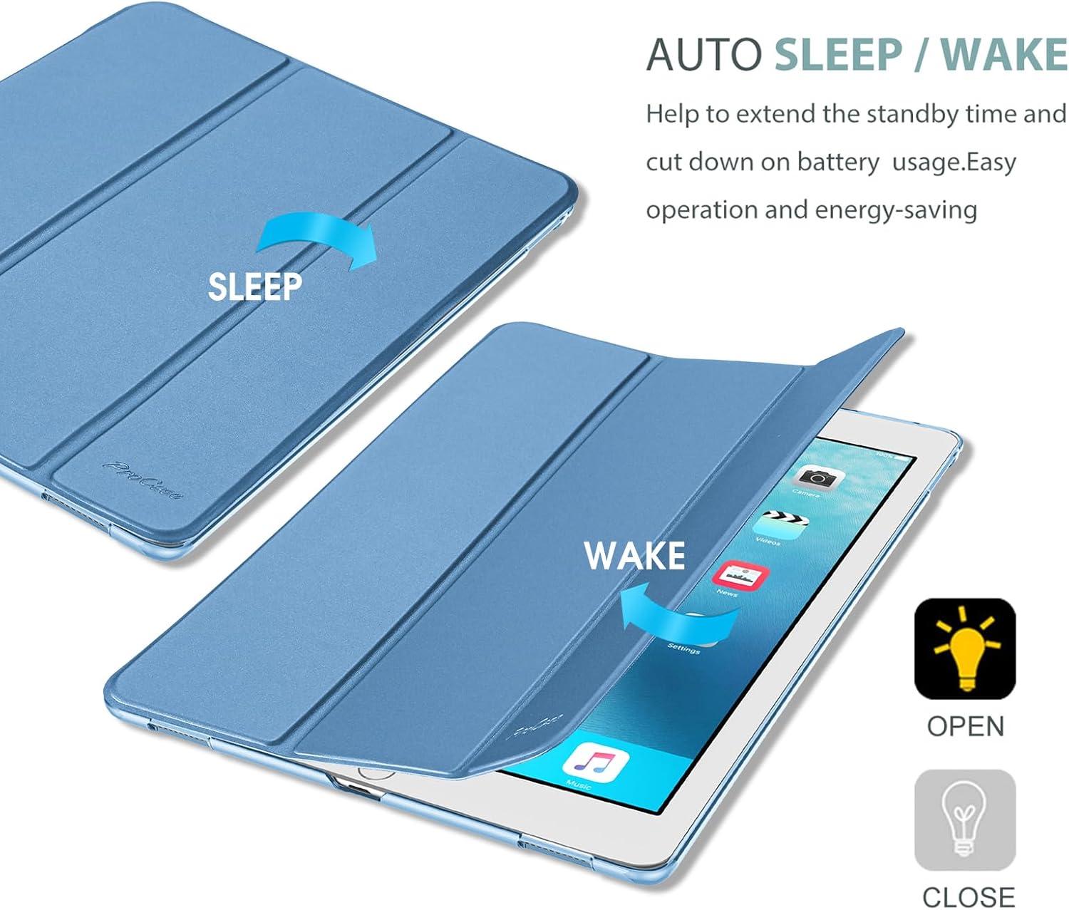 image:imageProCase Smart Case for iPad Pro 129 Inch 1st and 2nd Generation 2015 and 2017 Model Stand Cover Support Auto SleepWake EmeraldBlue