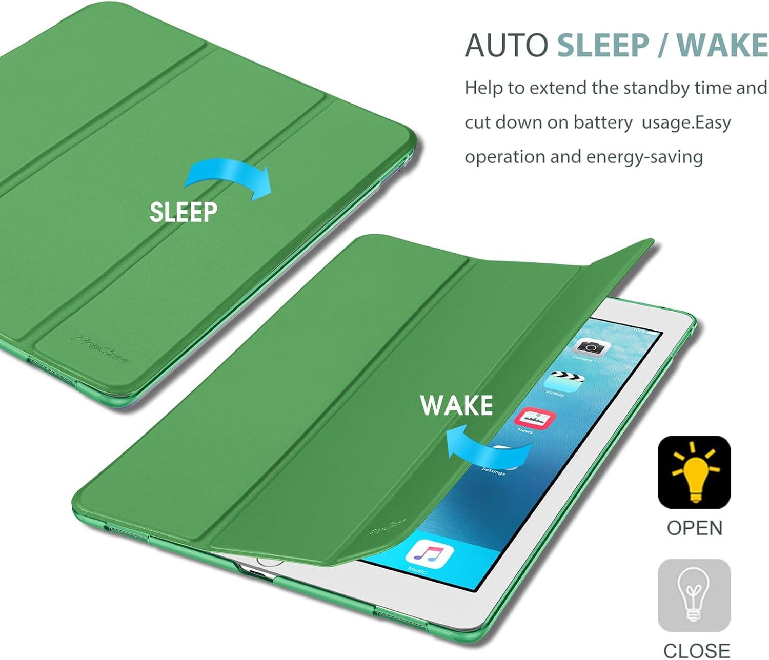 image:imageProCase Smart Case for iPad Pro 129 Inch 1st and 2nd Generation 2015 and 2017 Model Stand Cover Support Auto SleepWake EmeraldGreen