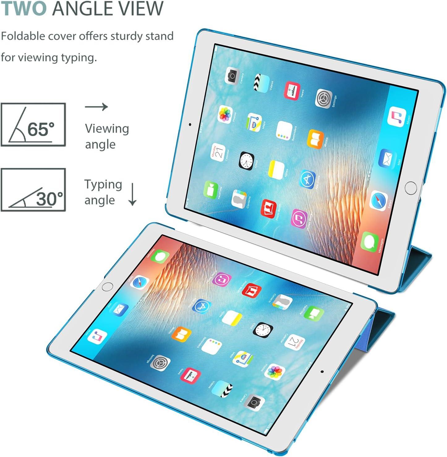 image:imageProCase Smart Case for iPad Pro 129 Inch 1st and 2nd Generation 2015 and 2017 Model Stand Cover Support Auto SleepWake EmeraldLightblue